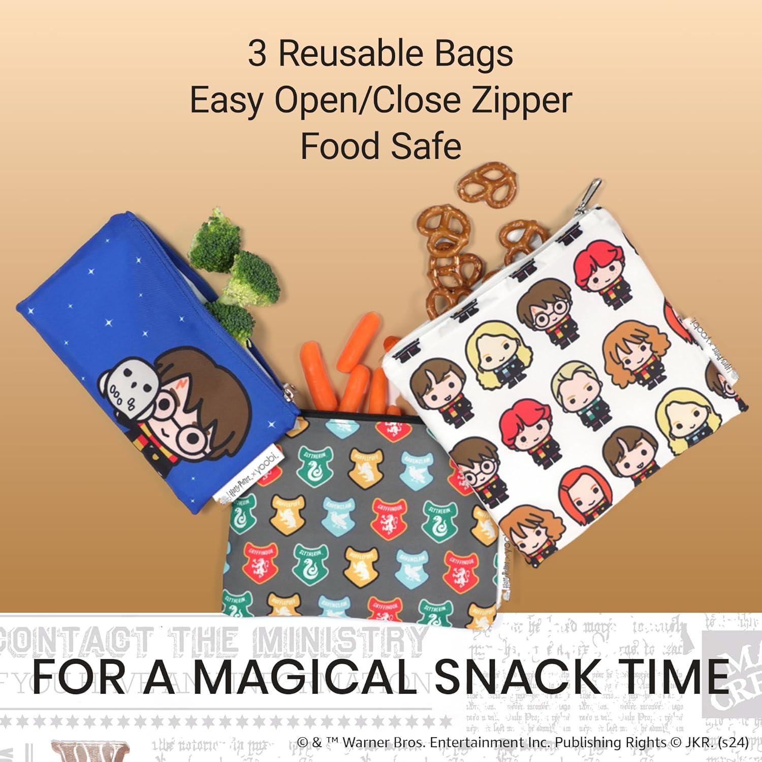 Bolsas Reutilizables para Snacks Yoobi Harry Potter - 3 Tamaños
