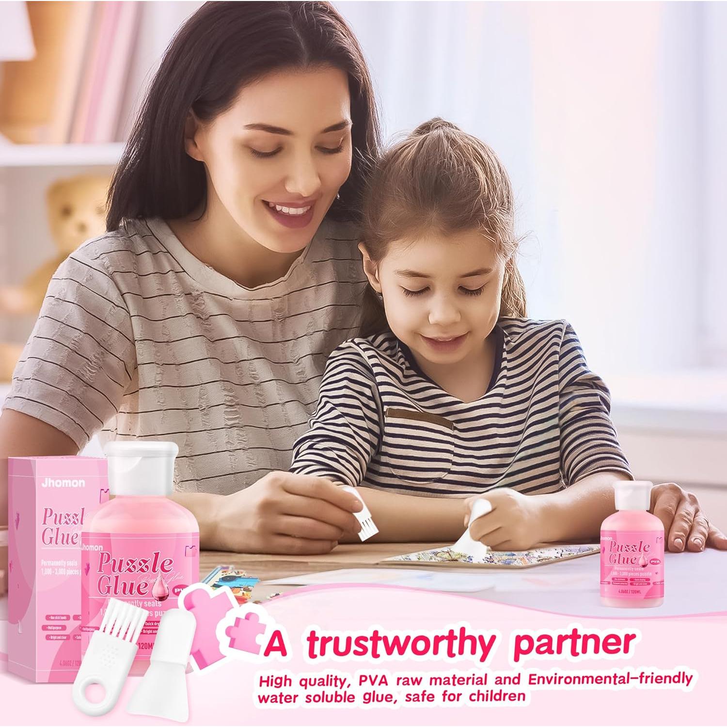 Pegamento Transparente para Rompecabezas Jhomon 120ML Rosa