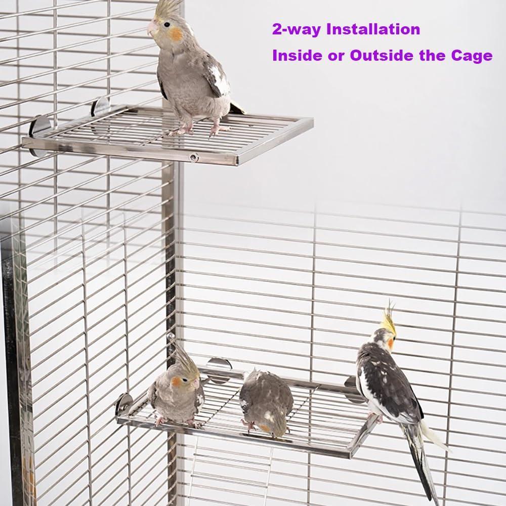 Juego de Plataforma y Escalera para Aves Nopikku - Acero Inoxidable