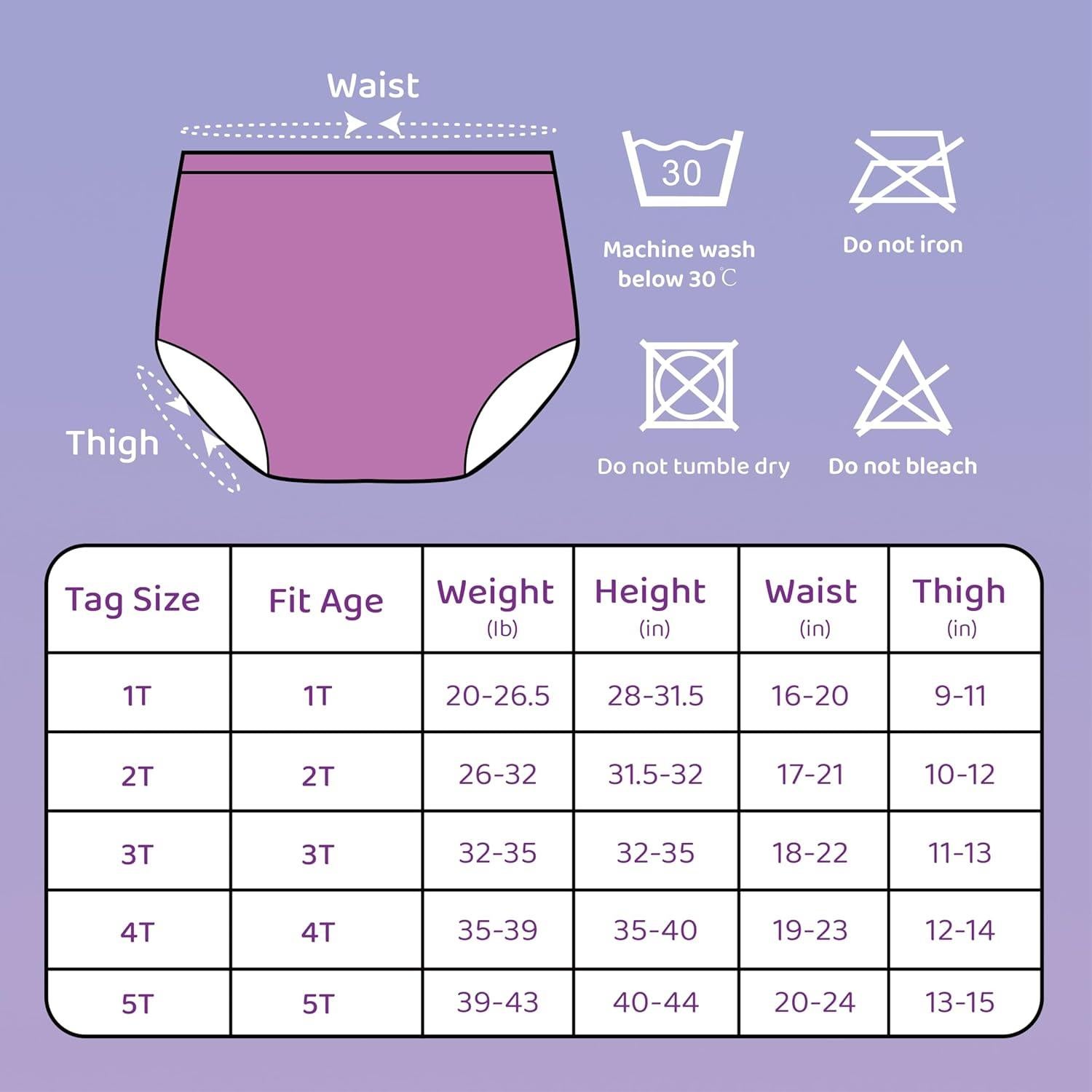 6 Pantalones de Entrenamiento Impermeables BISENKID 1T Niñas