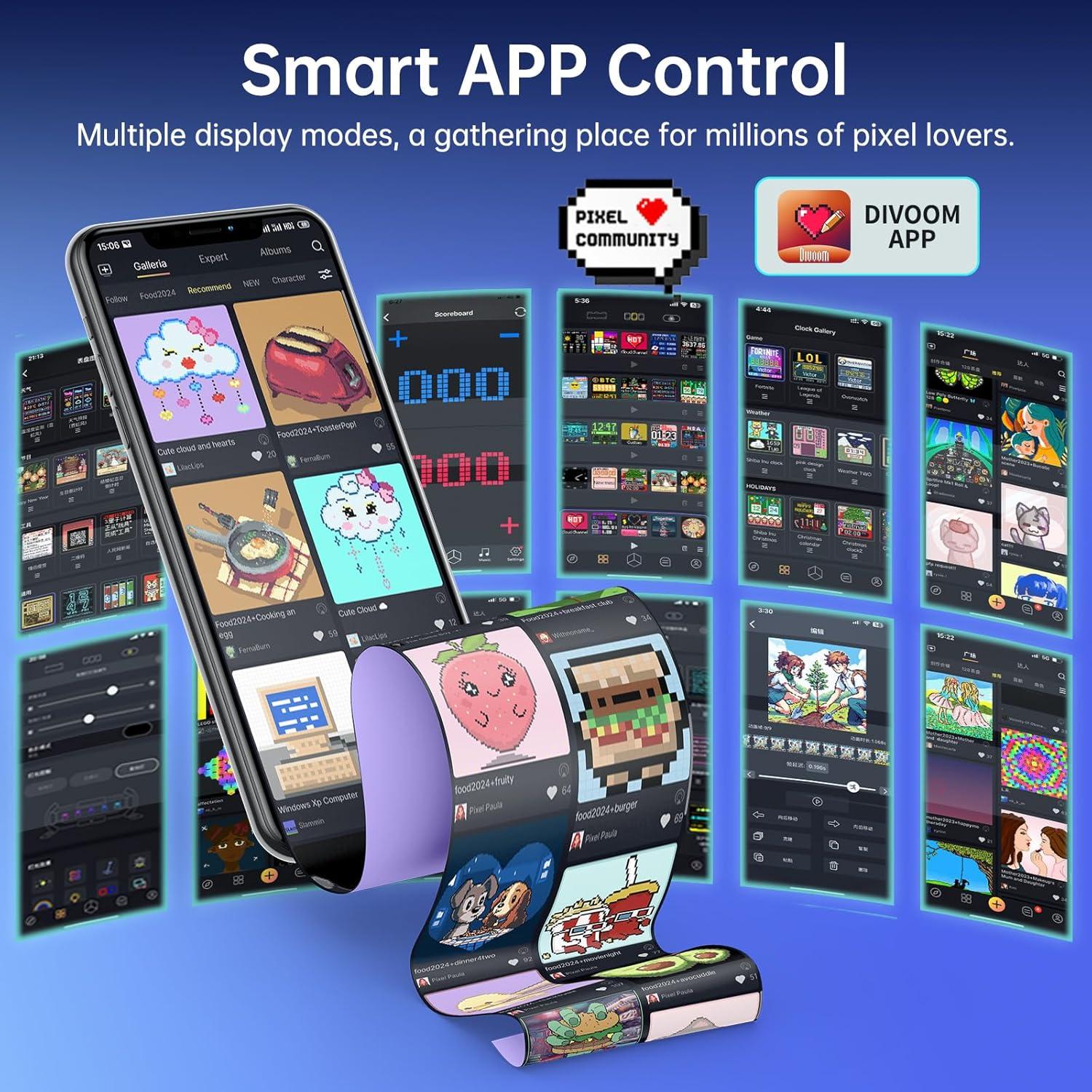 Reloj Digital Divoom Times Gate RGB con WiFi y APP