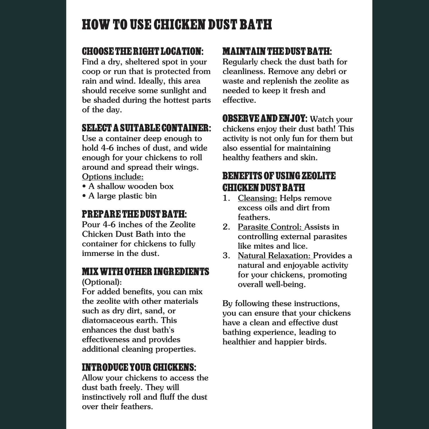 Baño de Polvo de Zeolita Natural Arden Line 2.72 kg para Pollos