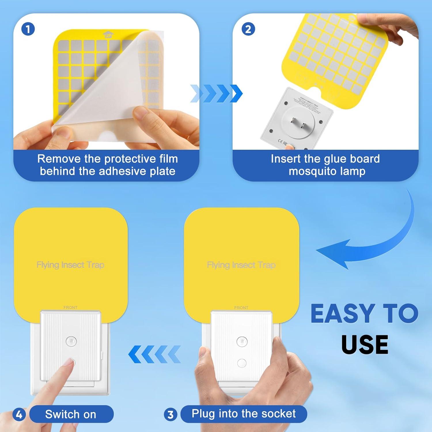 20 Placas Adhesivas Reemplazables Alikguu para Trampa de Moscas