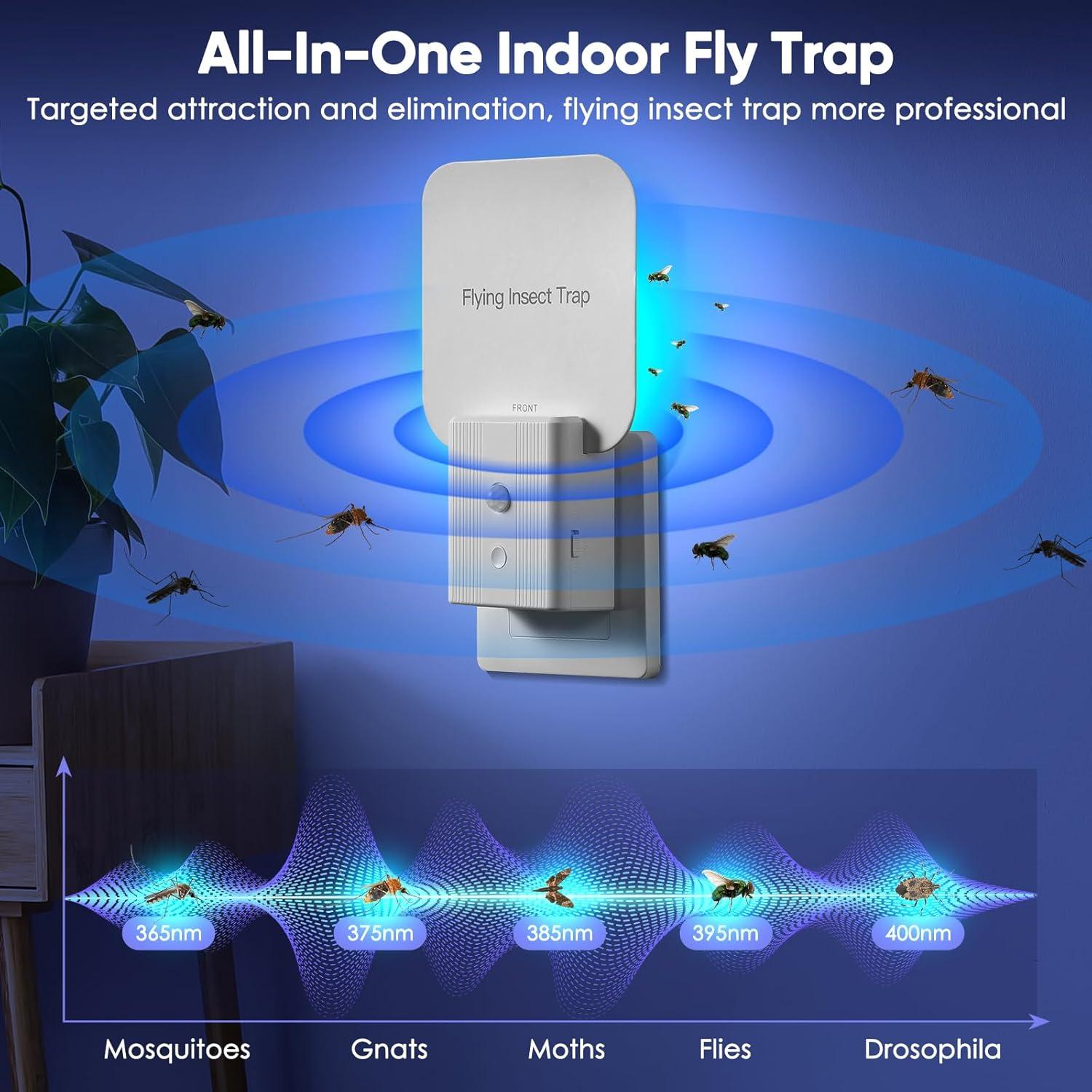 Trampa para Moscas Interior Alikguu F2 con Luz Nocturna 2 Piezas