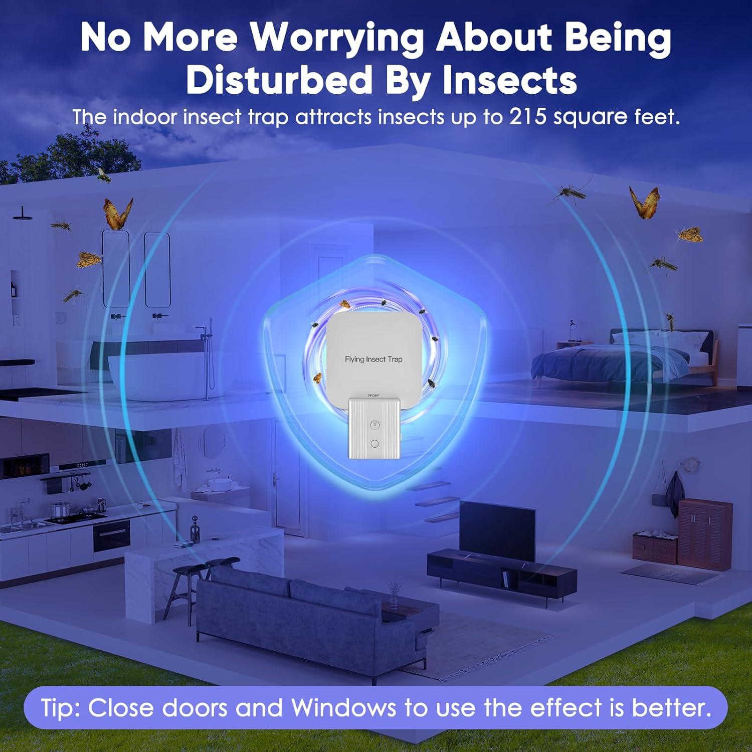 Trampa para Moscas Interior Alikguu F2 con Luz Nocturna 2 Piezas