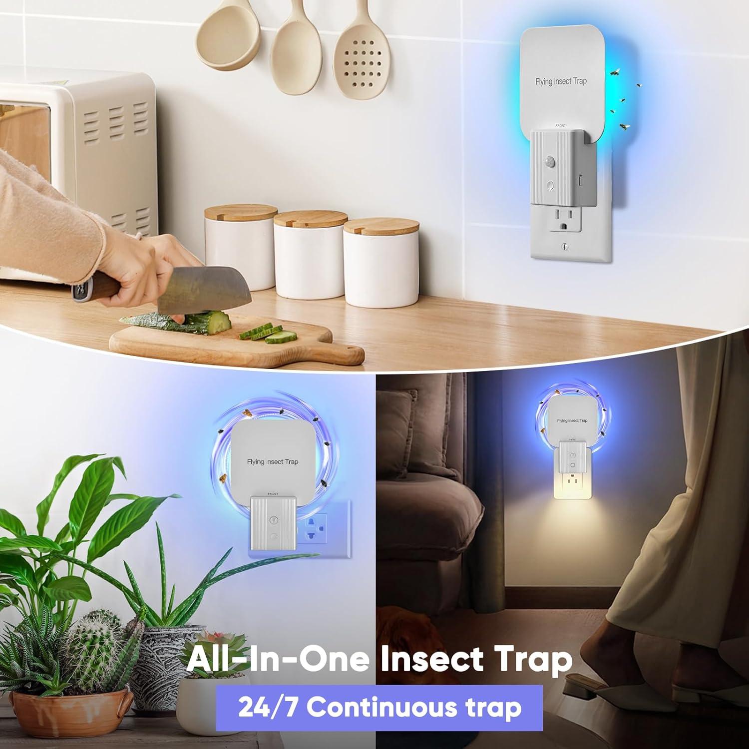 Trampa para Moscas Interior Alikguu F2 con Luz Nocturna 2 Piezas