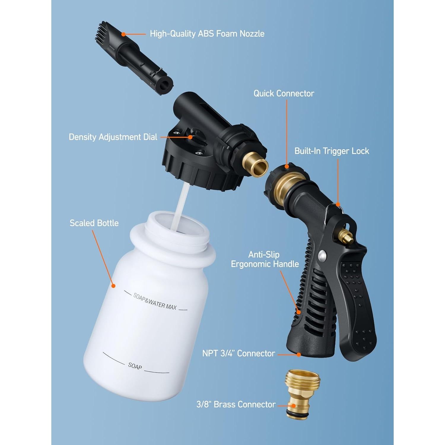 Pistola de Espuma AstroAI RI-WG10 con Mitón y Conector Rápido