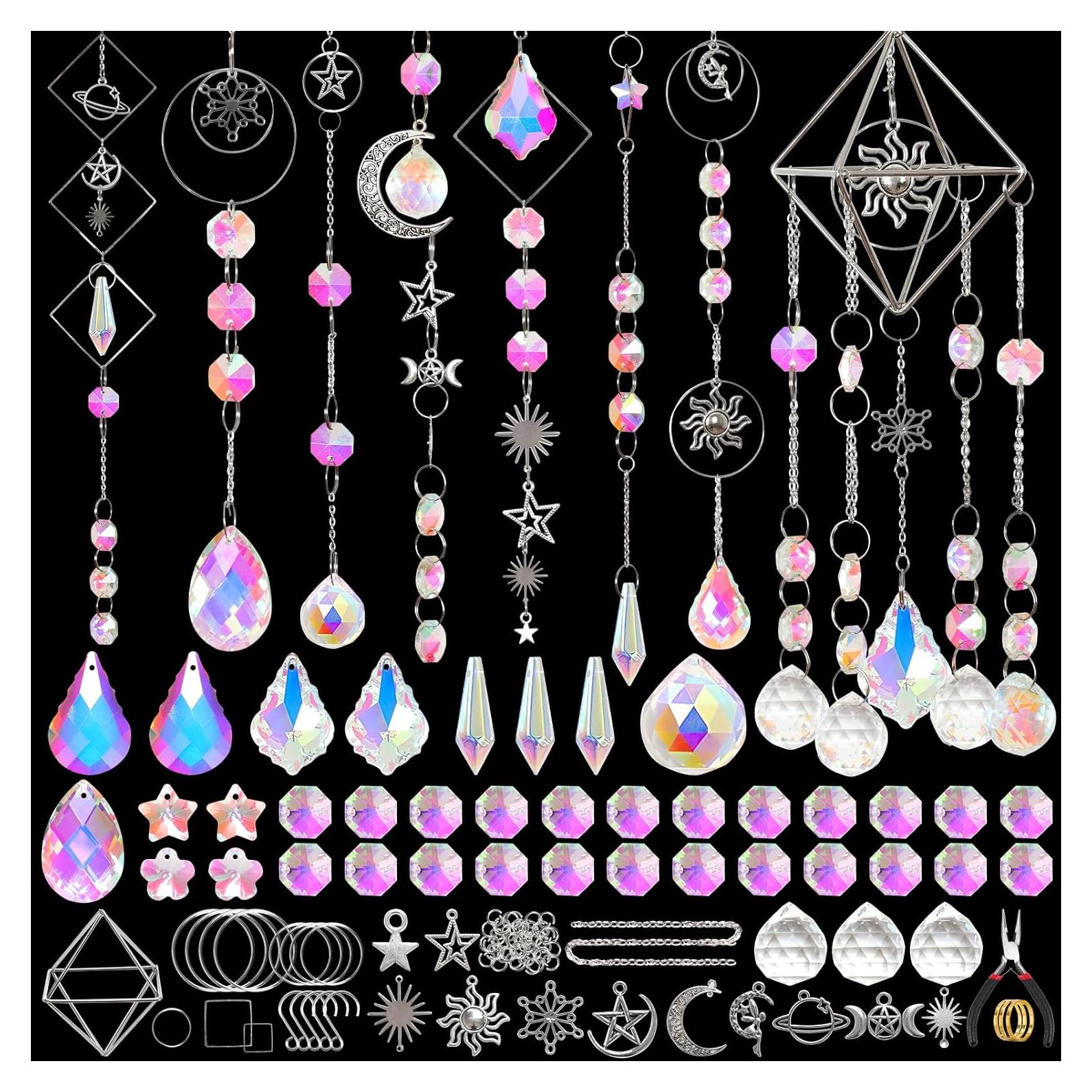 Kit DIY Atrapa Rayos de Cristal ASTNIC 330 Piezas Plata