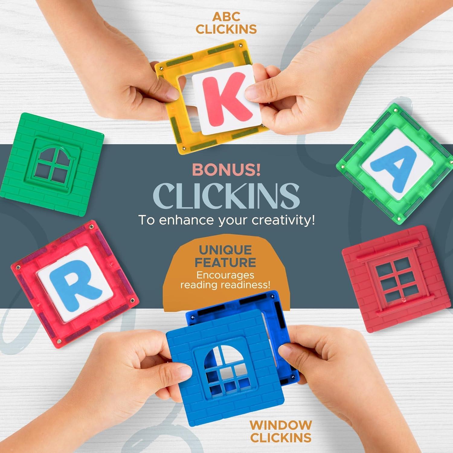 Set de Azulejos Magnéticos Playmags 100 Piezas para Niños