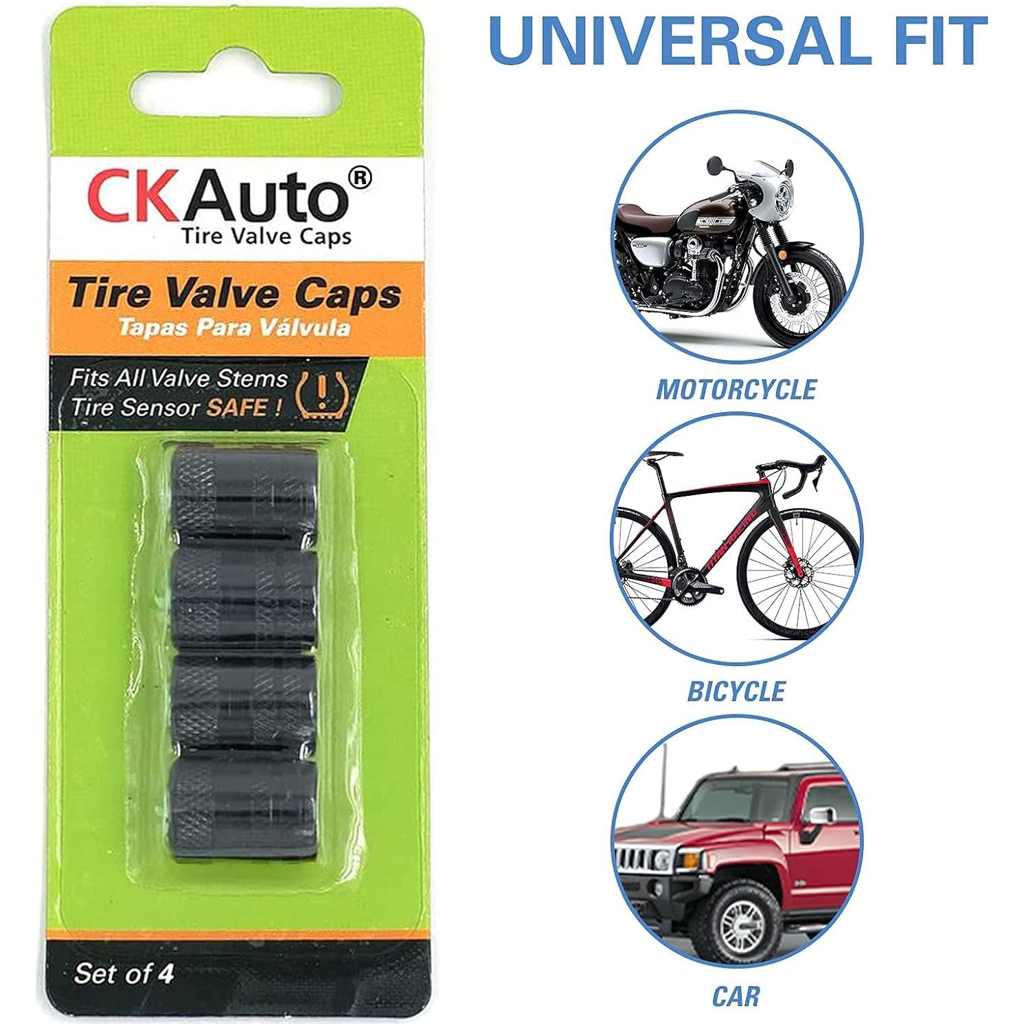 CKAuto Tapones de Válvula de Neumático Aluminio N2 - 4 Pcs