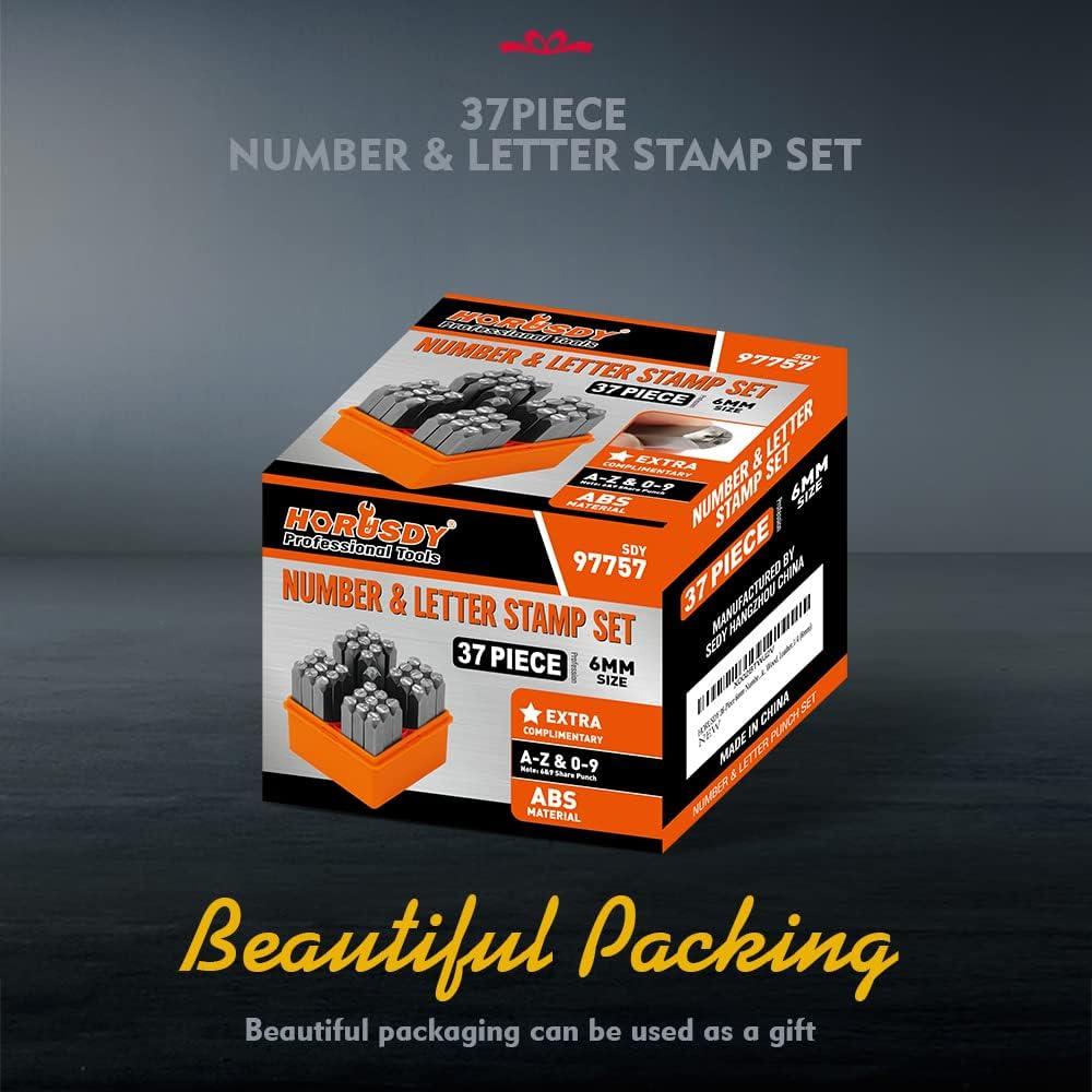 Juego de Sellos de Letras y Números HORUSDY 37 Piezas 6mm