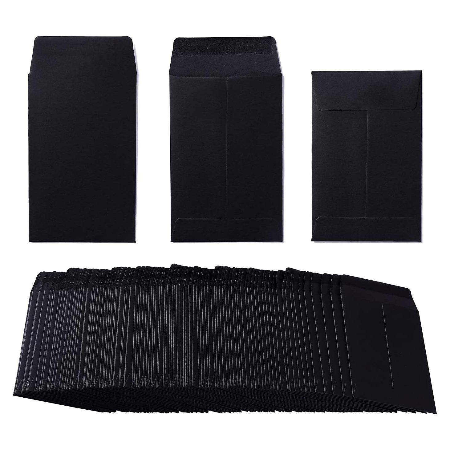 200 Sobres Pequeños Autoadhesivos Homtable 5.4x8.9cm Negros