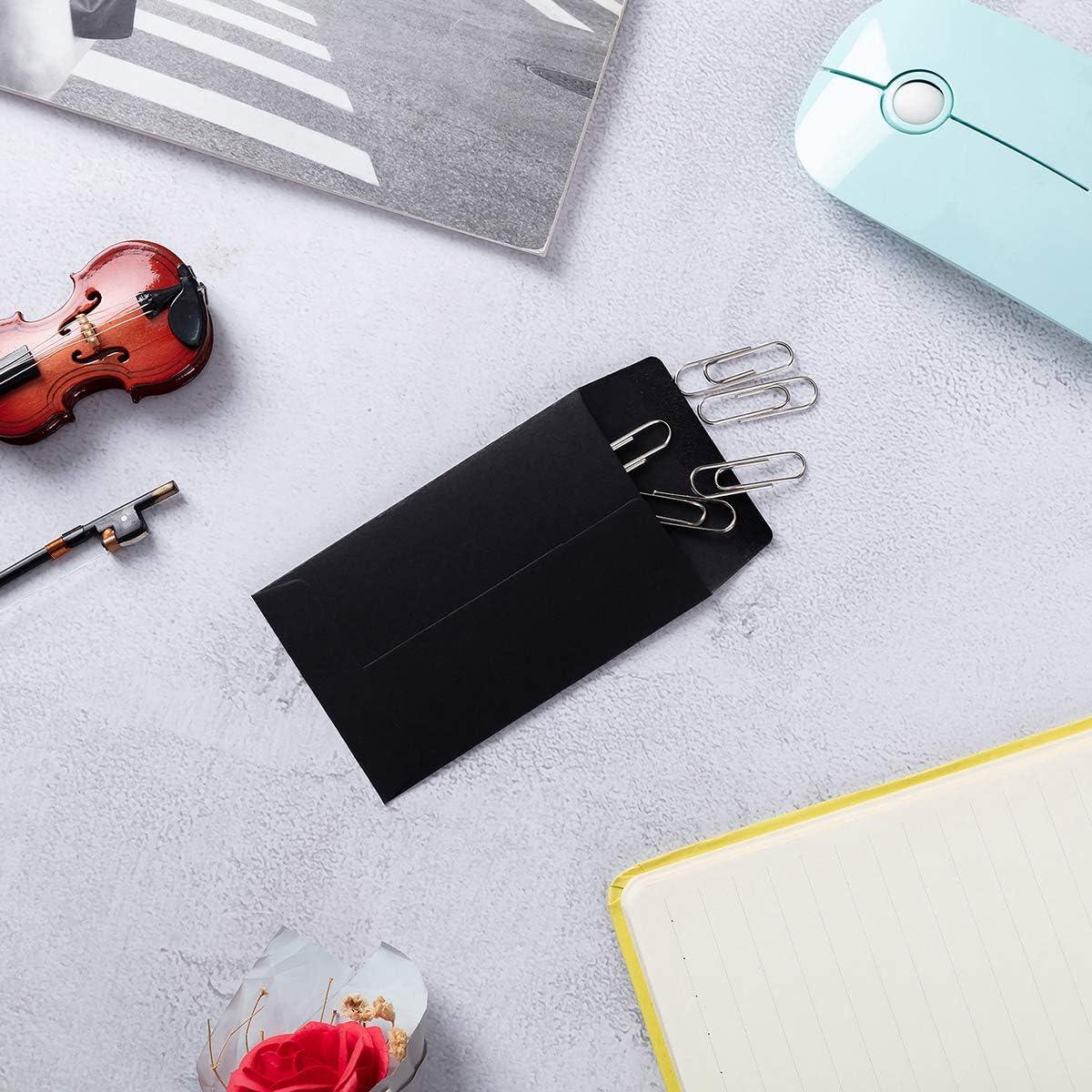 200 Sobres Pequeños Autoadhesivos Homtable 5.4x8.9cm Negros