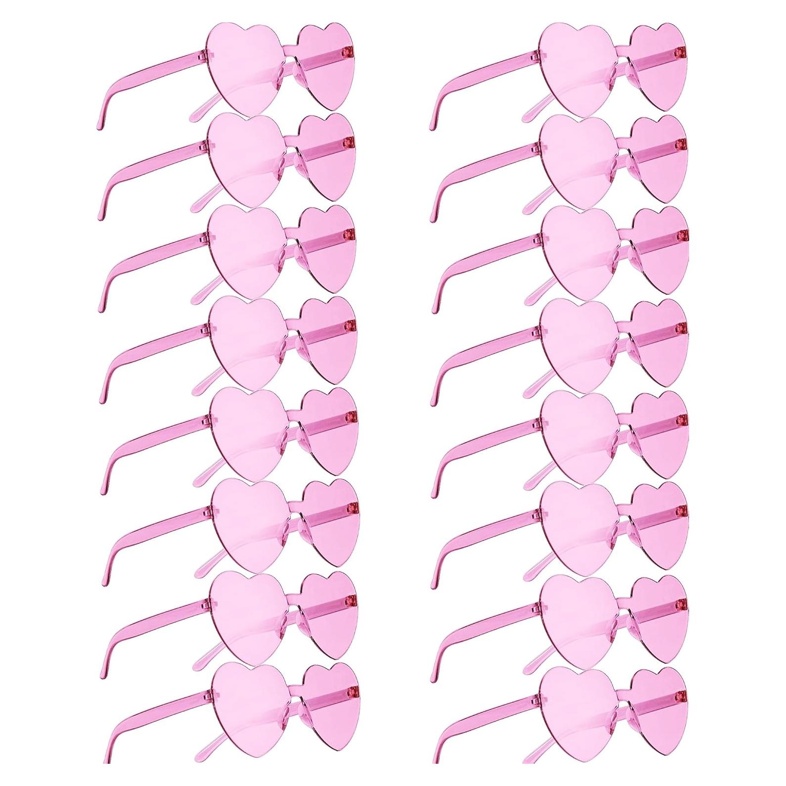 Gafas de Sol Corazón Rosa - 16 Pares para Fiesta y Verano