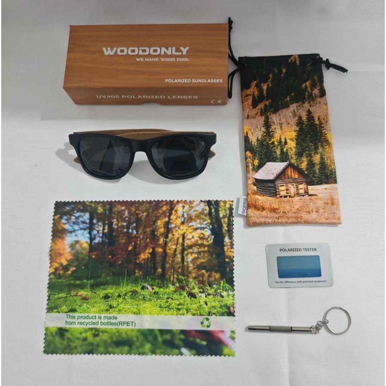 Gafas de sol polarizadas de madera WOODONLY unisex 55mm