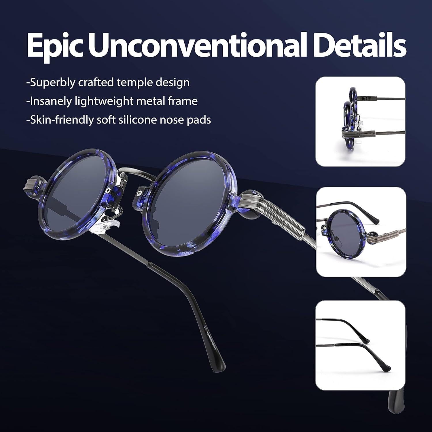 Gafas de sol redondas retro Technigadgets Isaac UV400