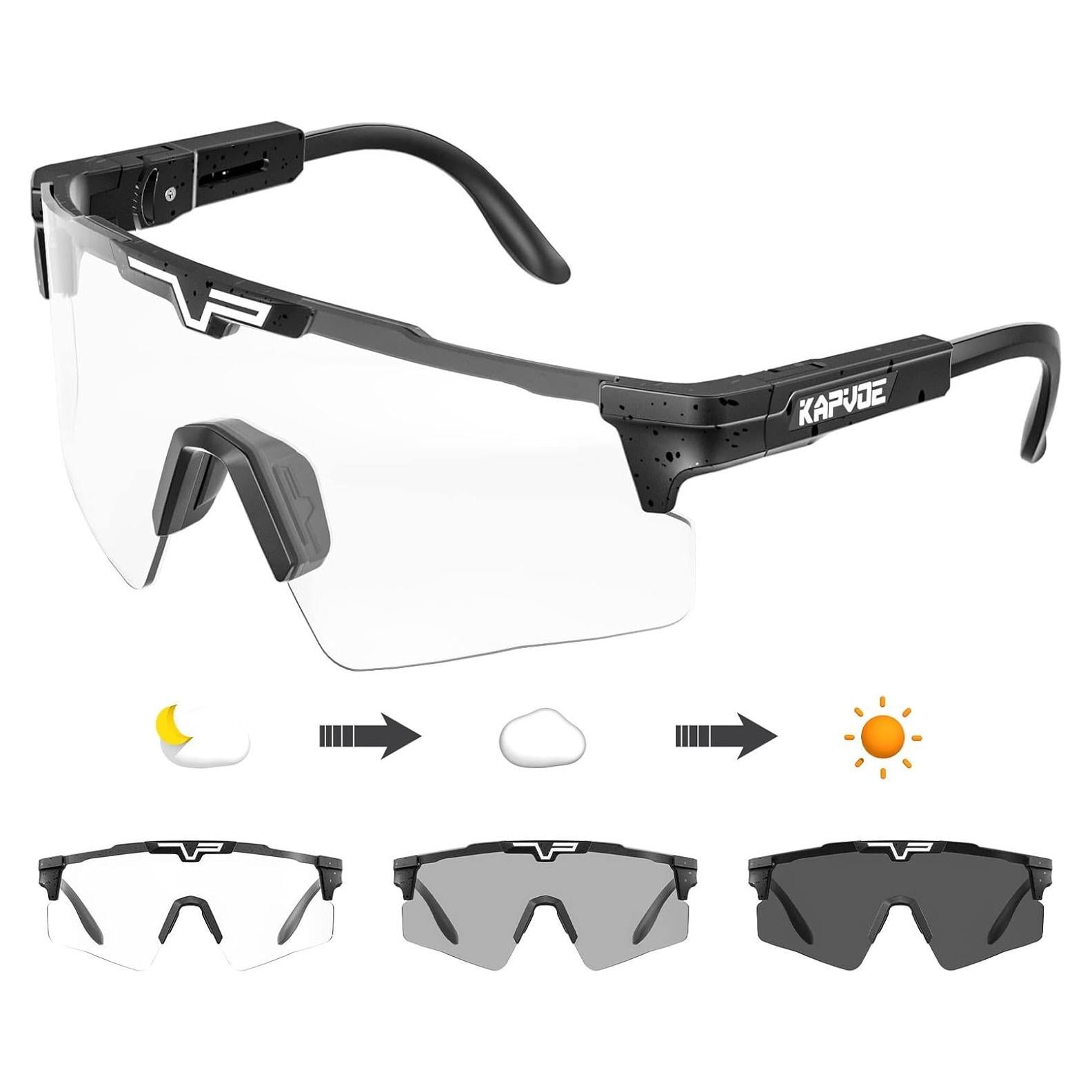 Gafas de Ciclismo Fotocromáticas KAPVOE UV400 Ajustables
