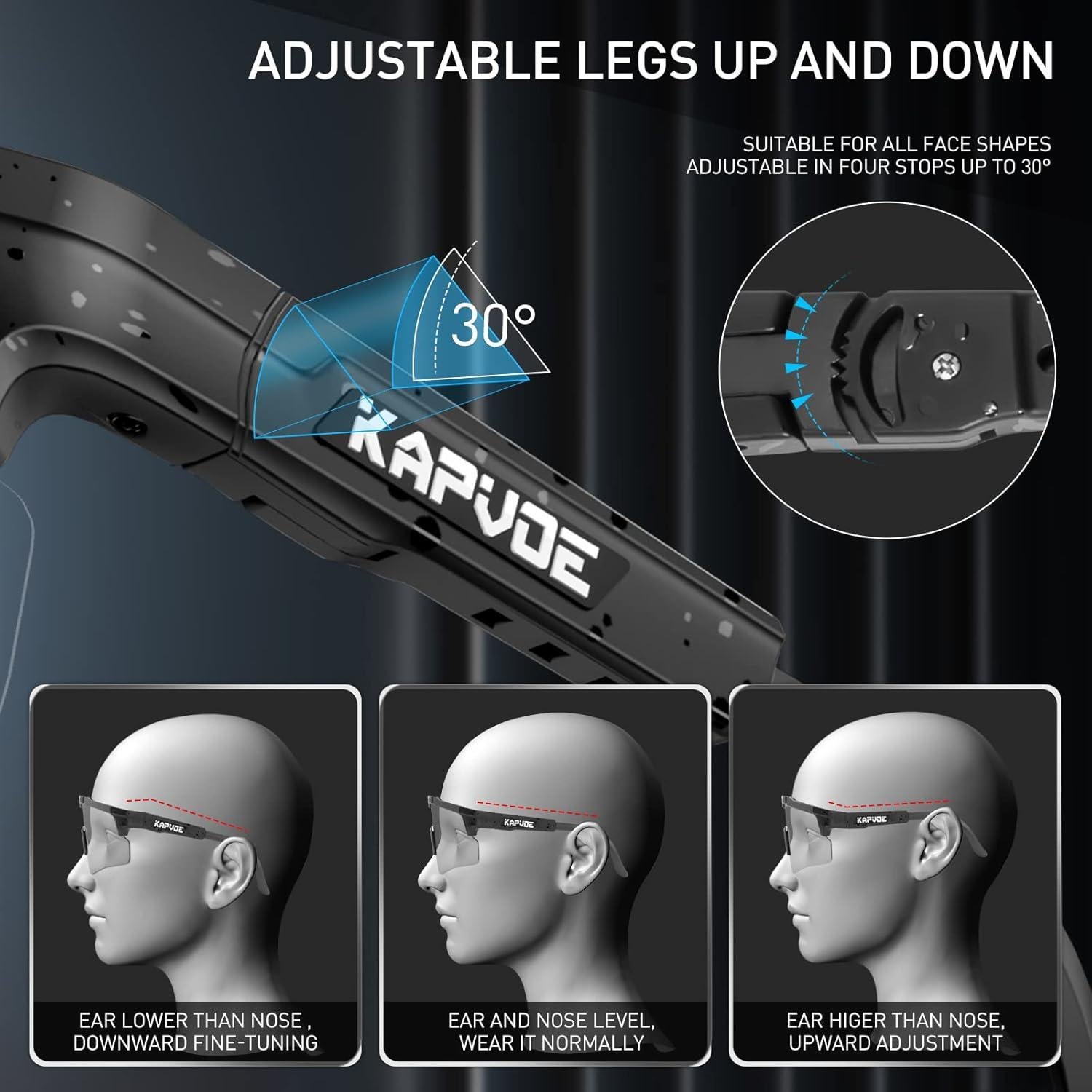 Gafas de Ciclismo Fotocromáticas KAPVOE UV400 Ajustables