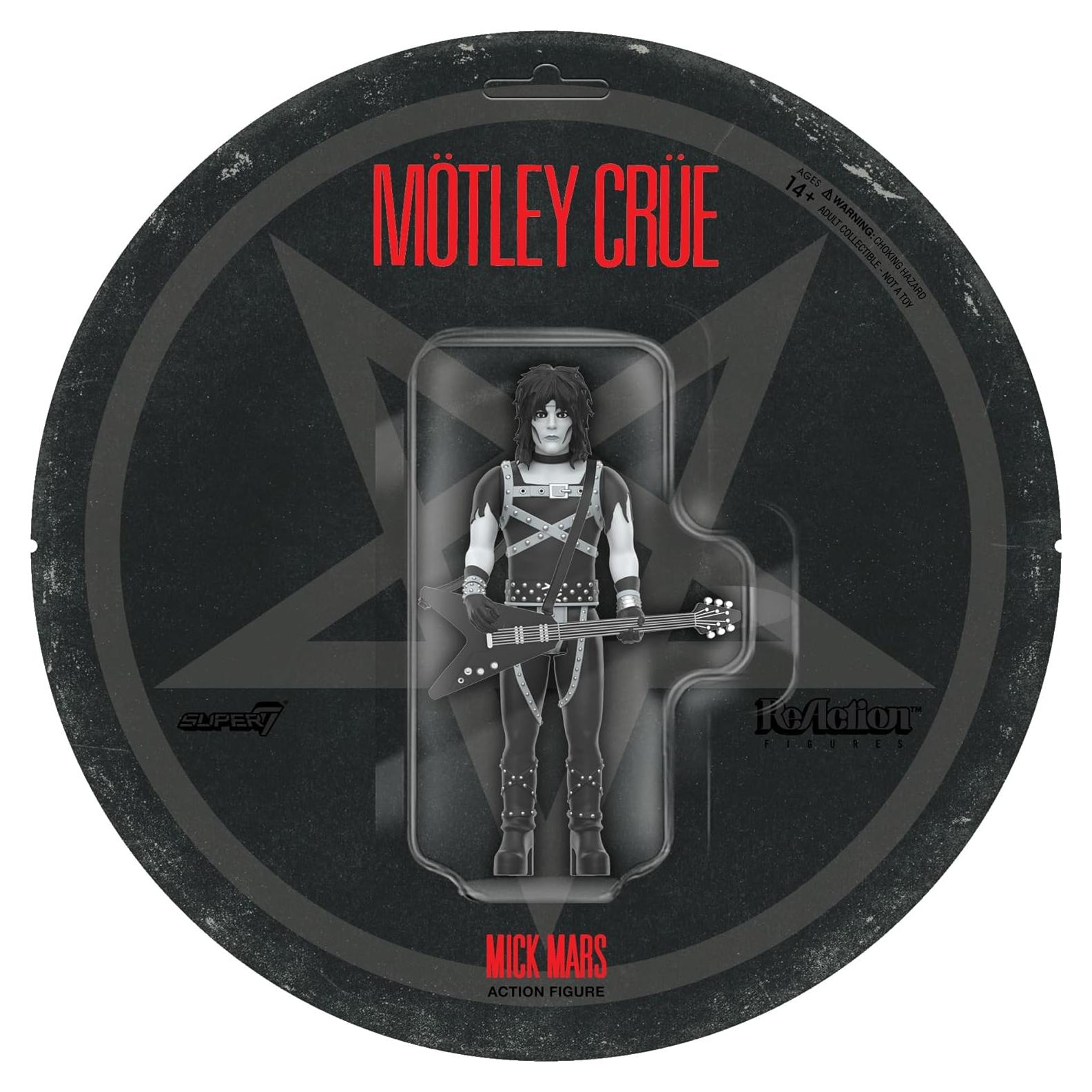 Figura de Acción Super7 Motley Crue Mick Mars 9.53 cm Blanco y Negro