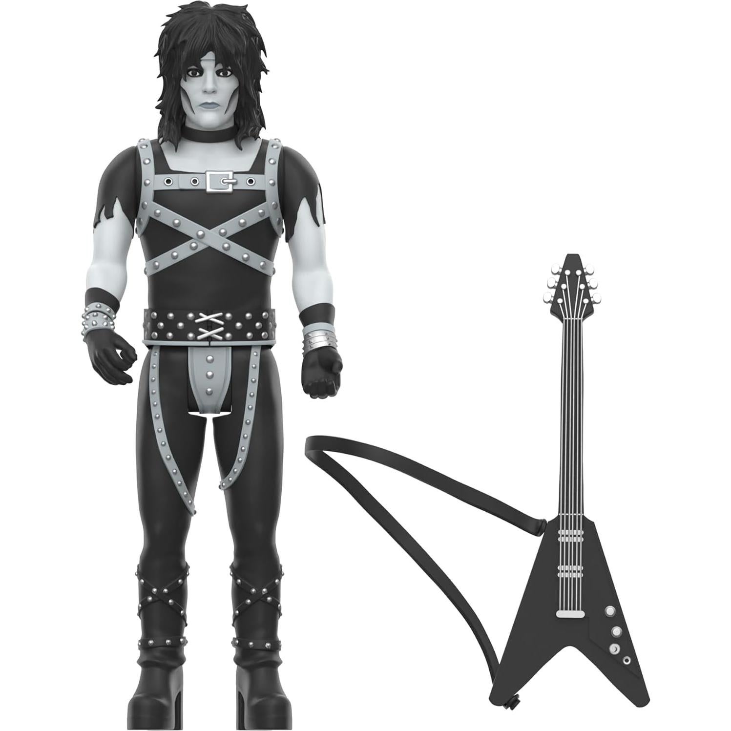 Figura de Acción Super7 Motley Crue Mick Mars 9.53 cm Blanco y Negro