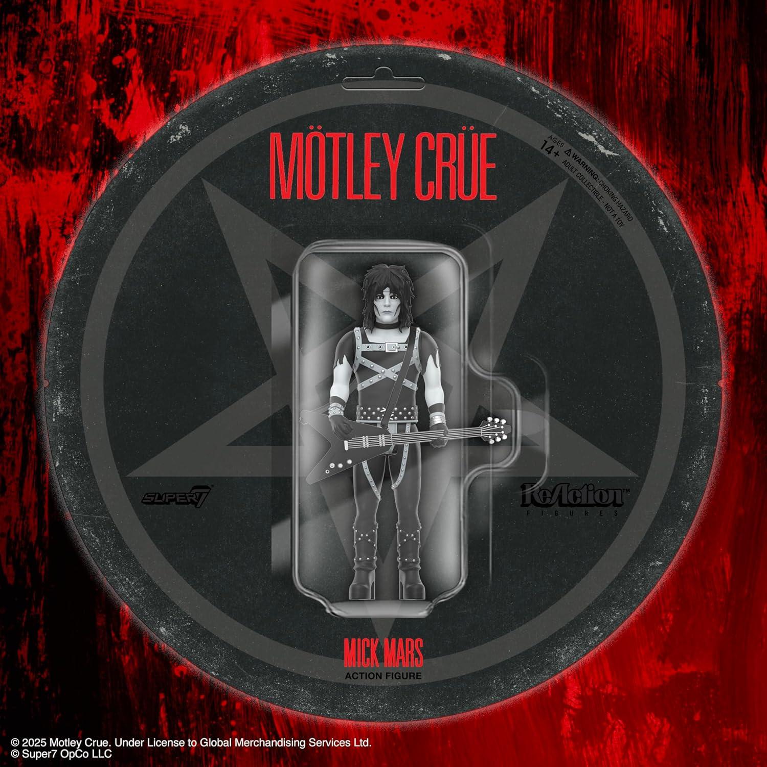 Figura de Acción Super7 Motley Crue Mick Mars 9.53 cm Blanco y Negro