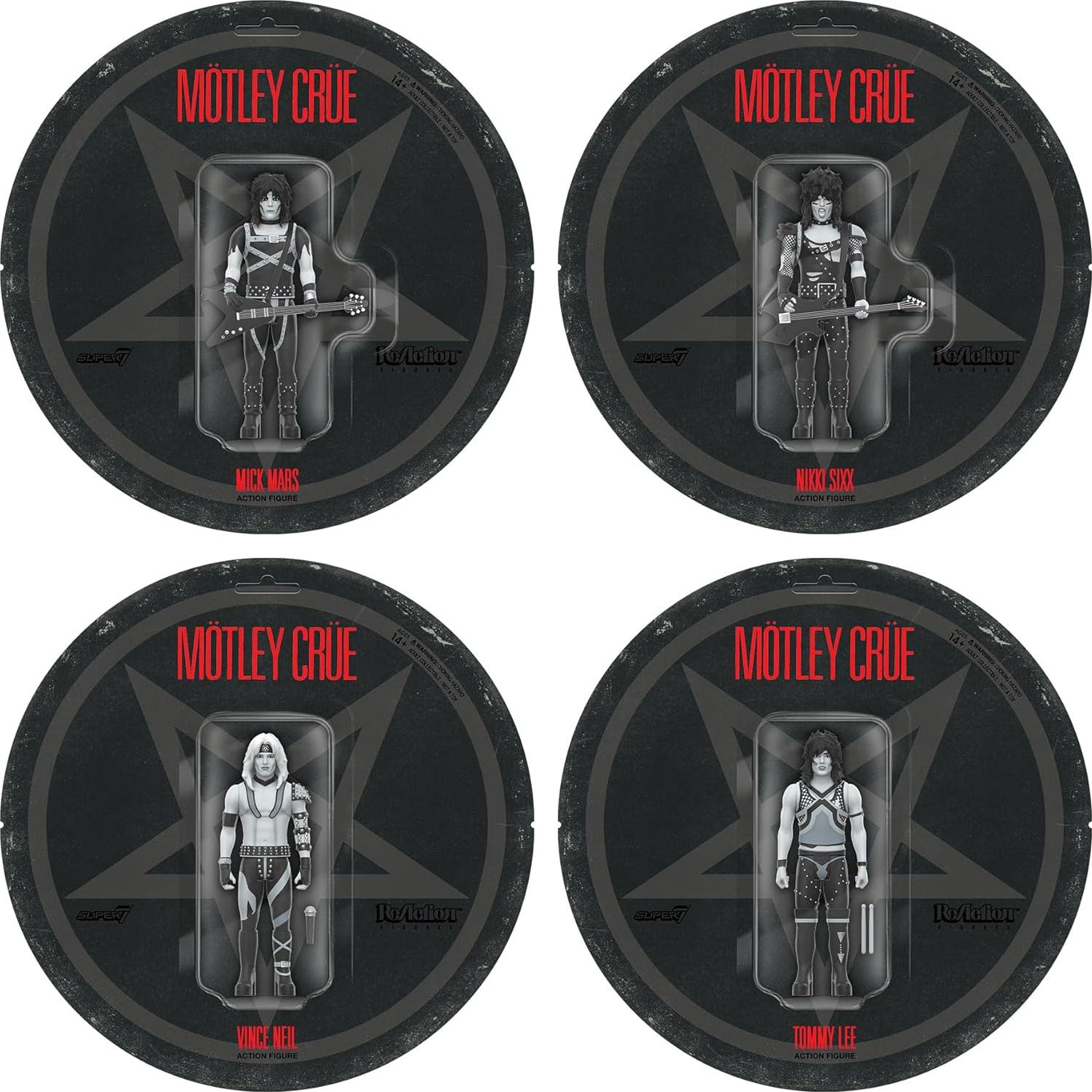 Figura de Acción Super7 Motley Crue Mick Mars 9.53 cm Blanco y Negro