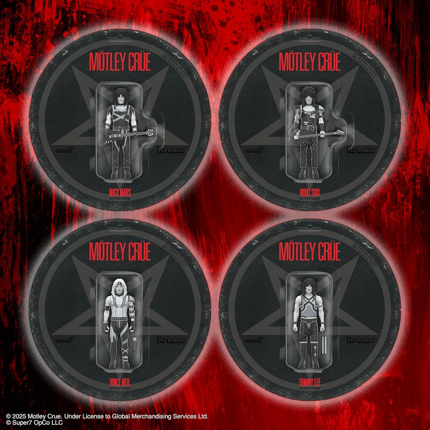 Figura de Acción Super7 Motley Crue Mick Mars 9.53 cm Blanco y Negro