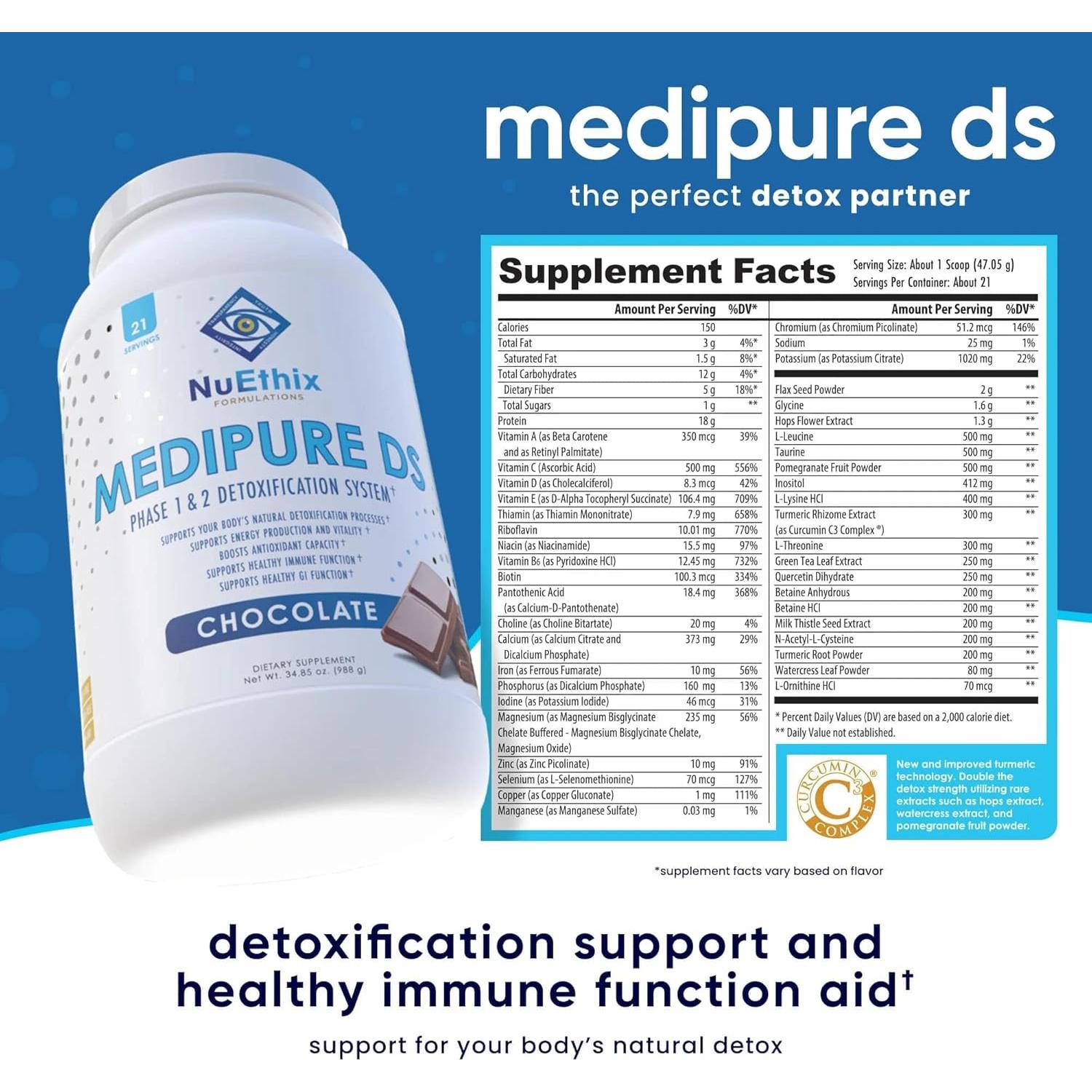Suplemento Desintoxicante Medipure DS Chocolate 21 Porciones