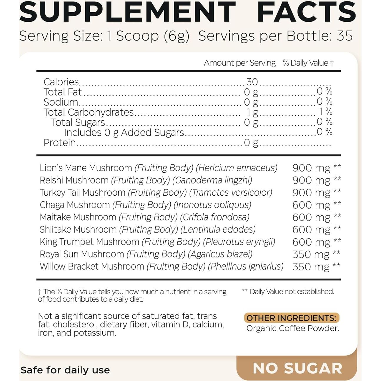 Café de Hongo Orgánico Wellneum 210g - Adaptógeno 10 en 1