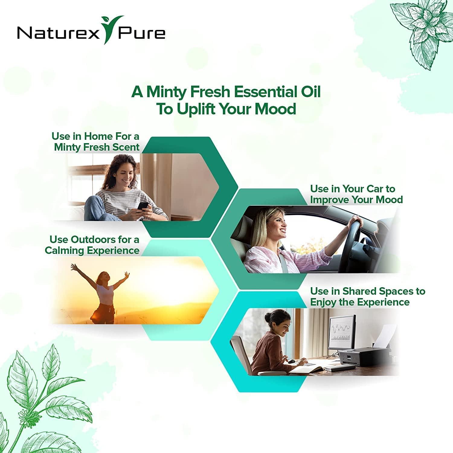 Aceite Esencial de Menta Verde 100% Natural 240 ml - Naturex Pure