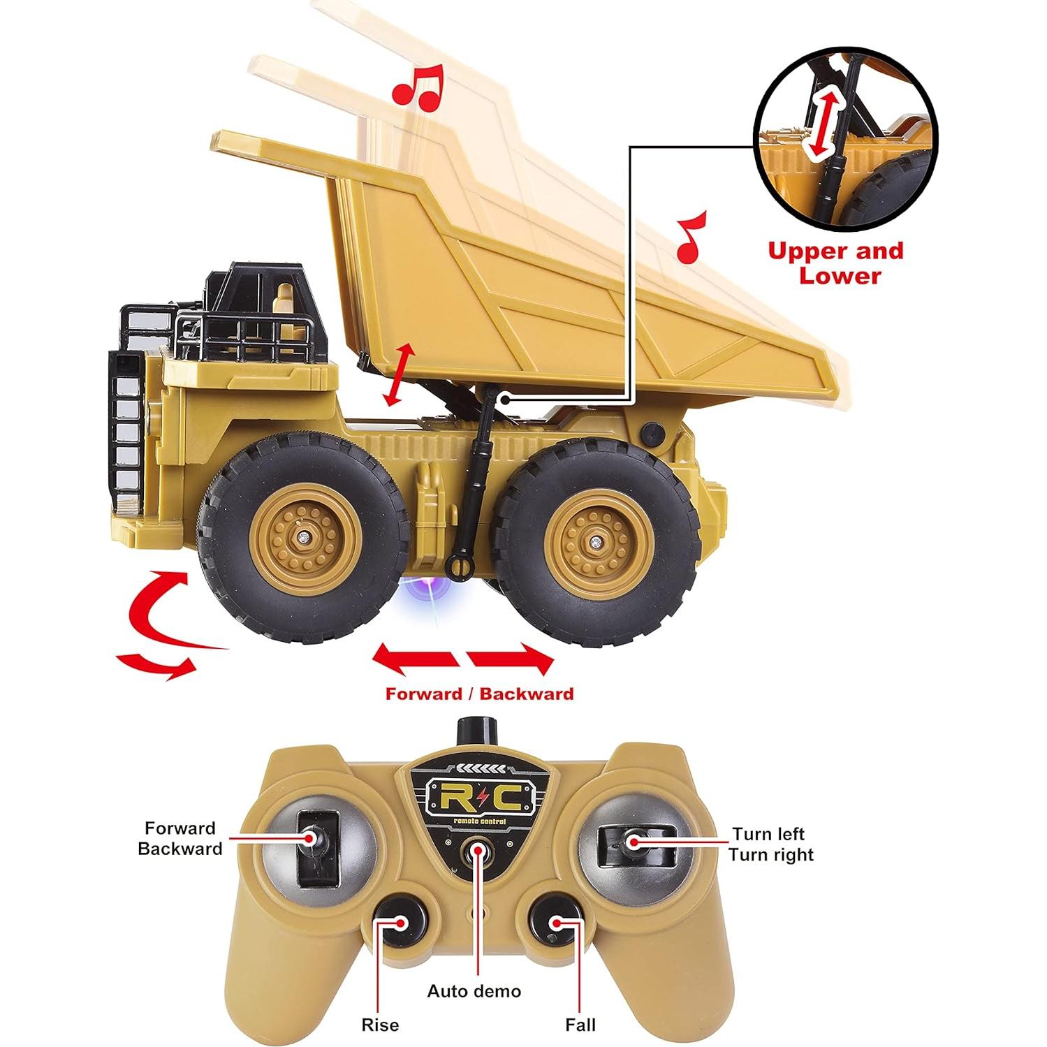 Juego de Vehículos de Construcción RC Joyin 2 en 1 con Luces