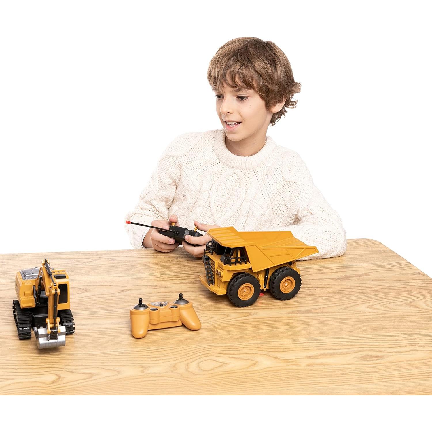 Juego de Vehículos de Construcción RC Joyin 2 en 1 con Luces