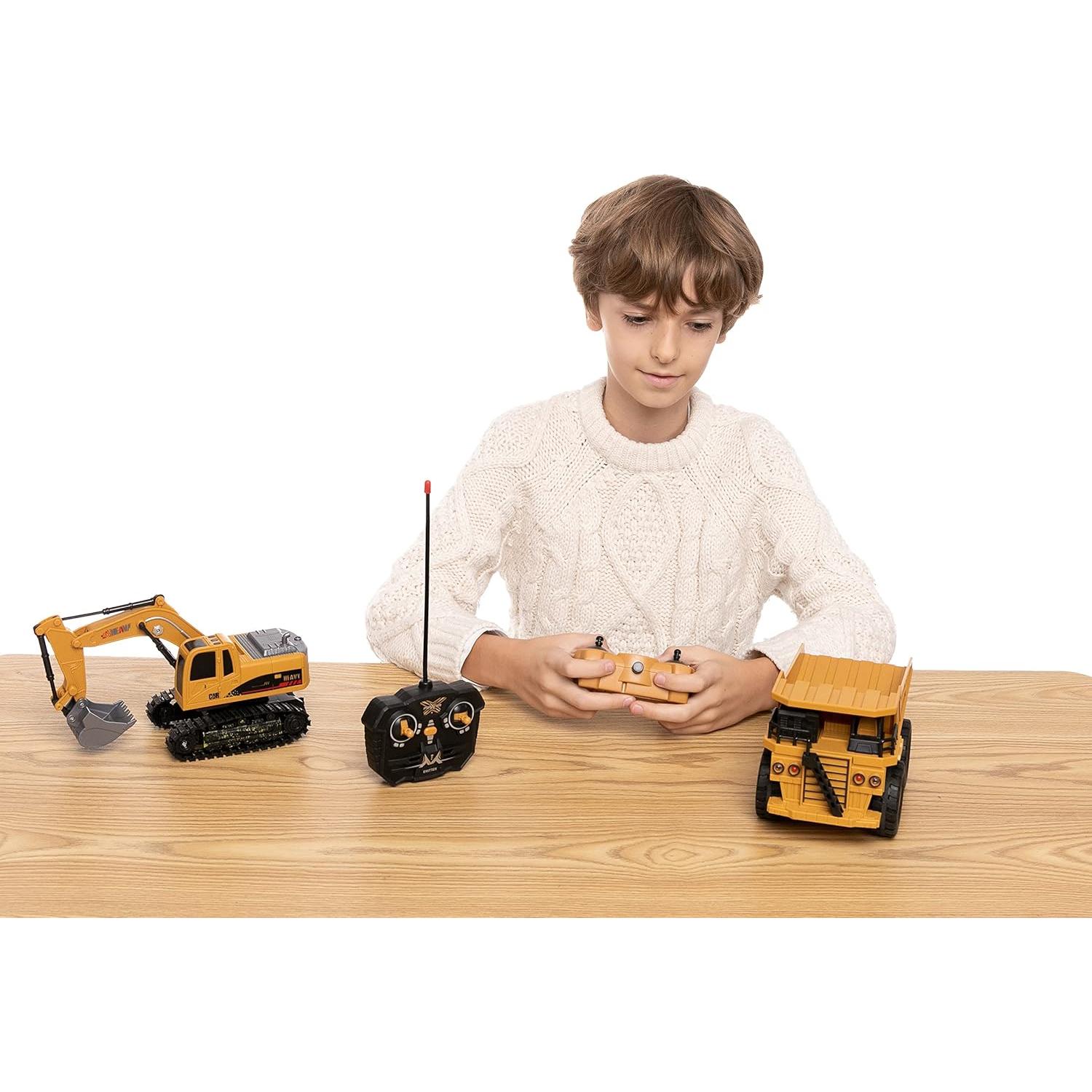 Juego de Vehículos de Construcción RC Joyin 2 en 1 con Luces