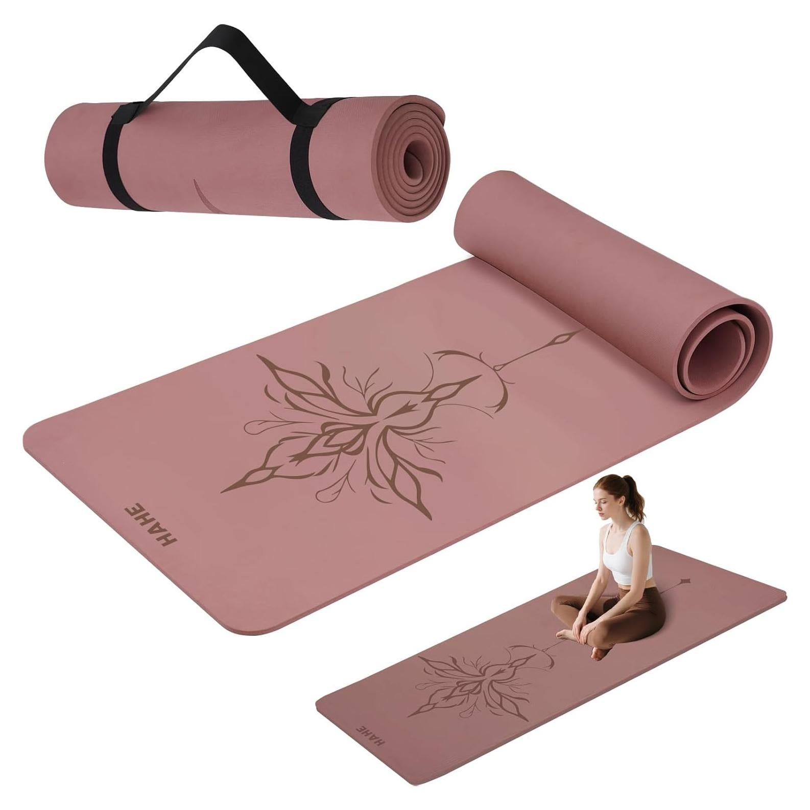 Esterilla de Yoga HAHE Antideslizante 8mm Rosa Oscuro