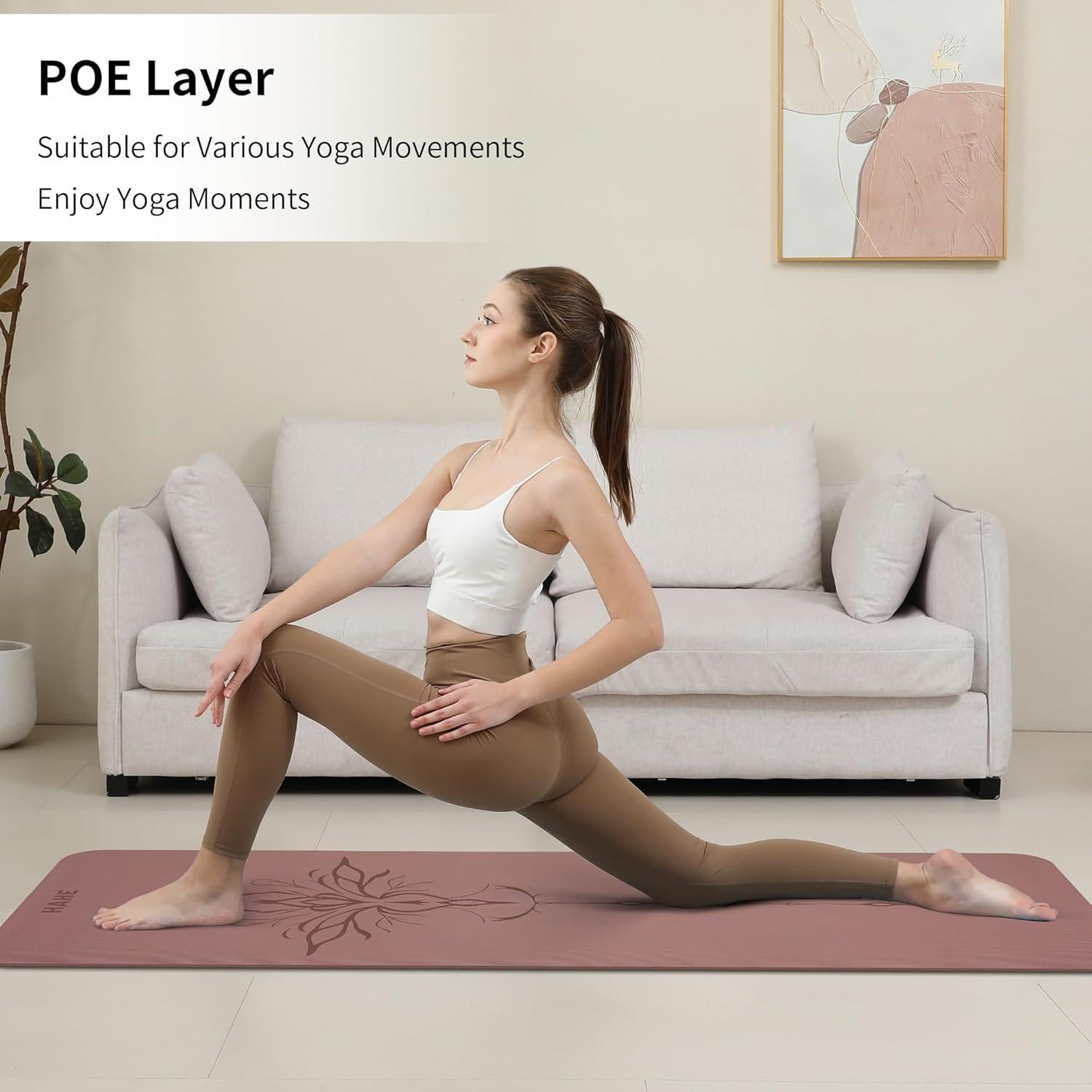 Esterilla de Yoga HAHE Antideslizante 8mm Rosa Oscuro