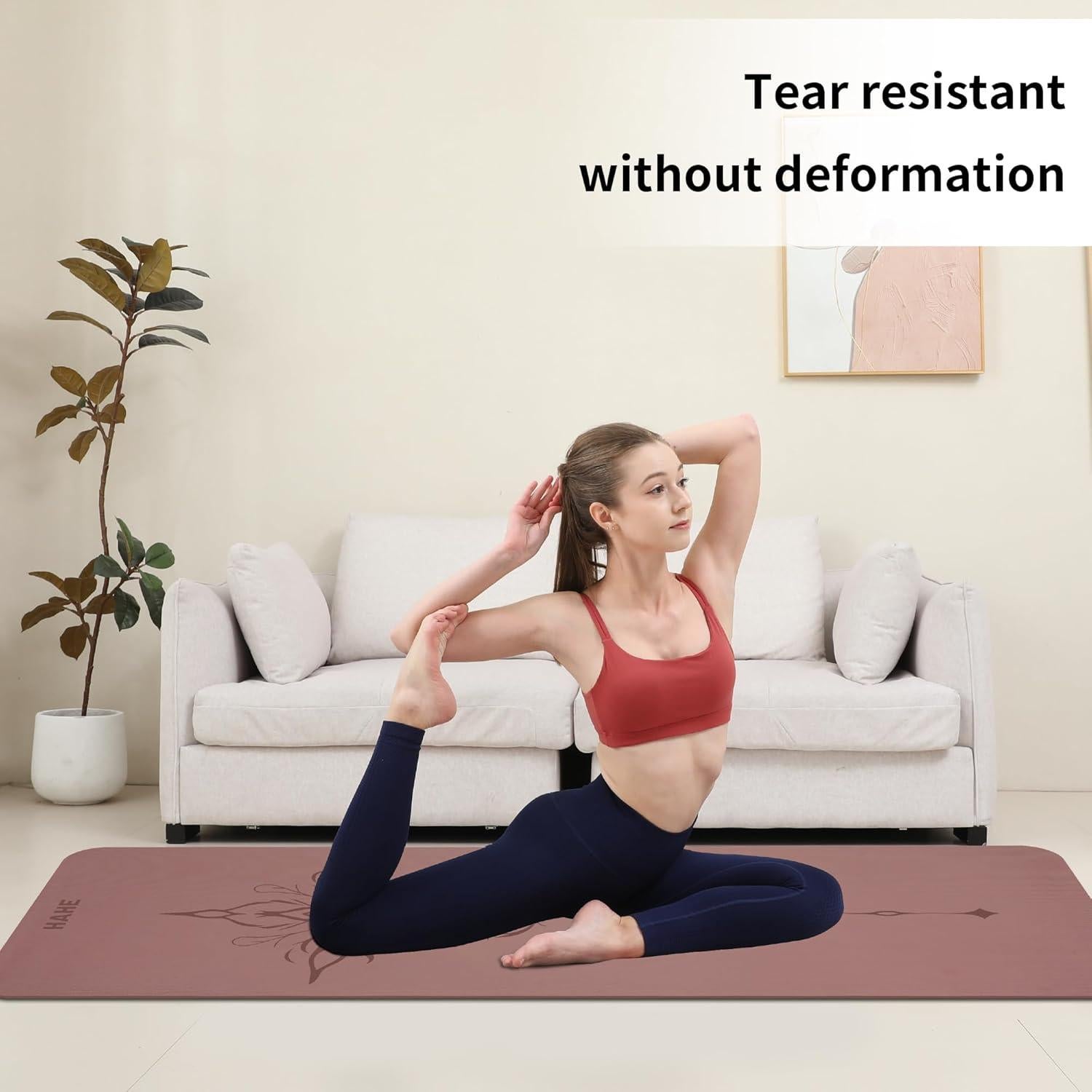 Esterilla de Yoga HAHE Antideslizante 8mm Rosa Oscuro