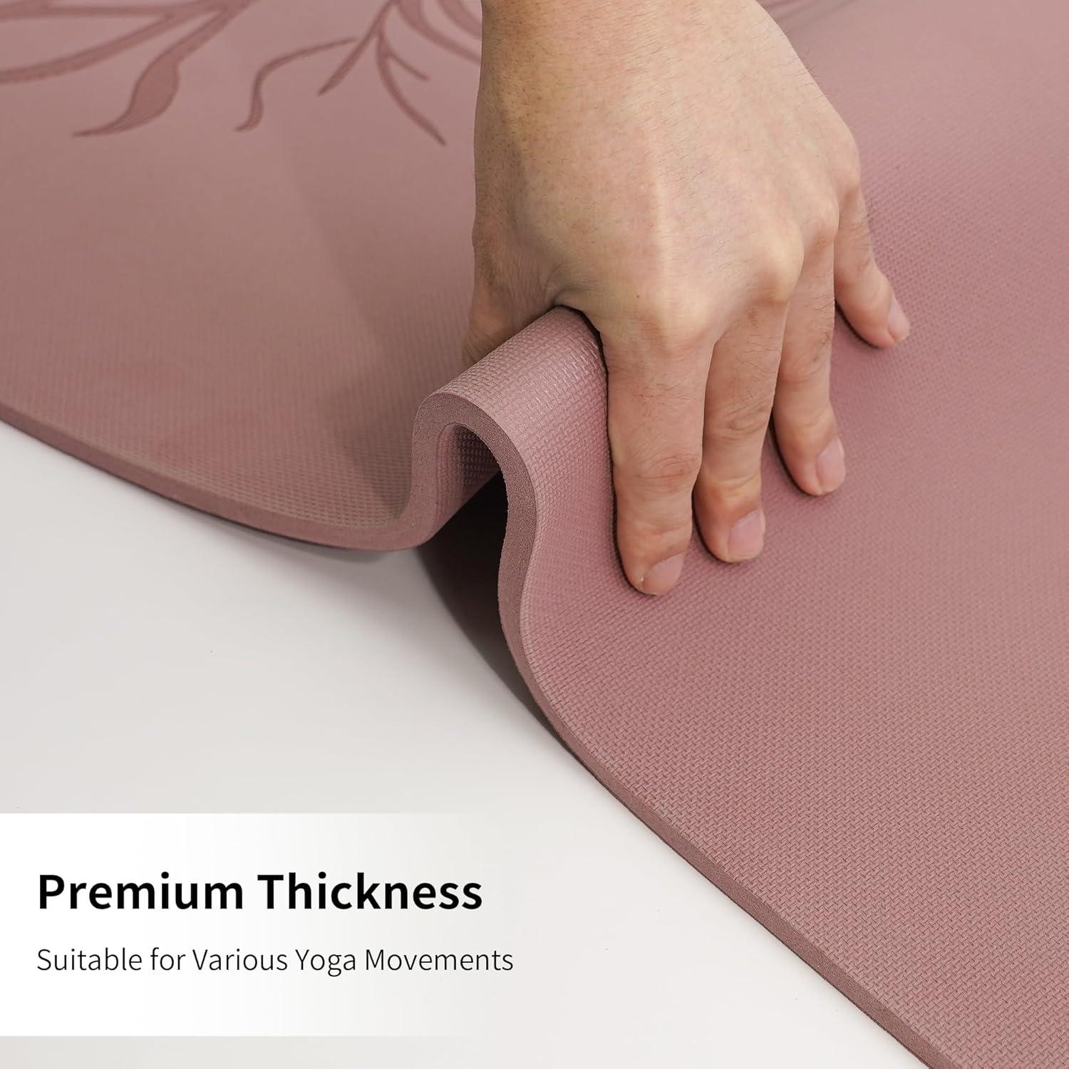 Esterilla de Yoga HAHE Antideslizante 8mm Rosa Oscuro