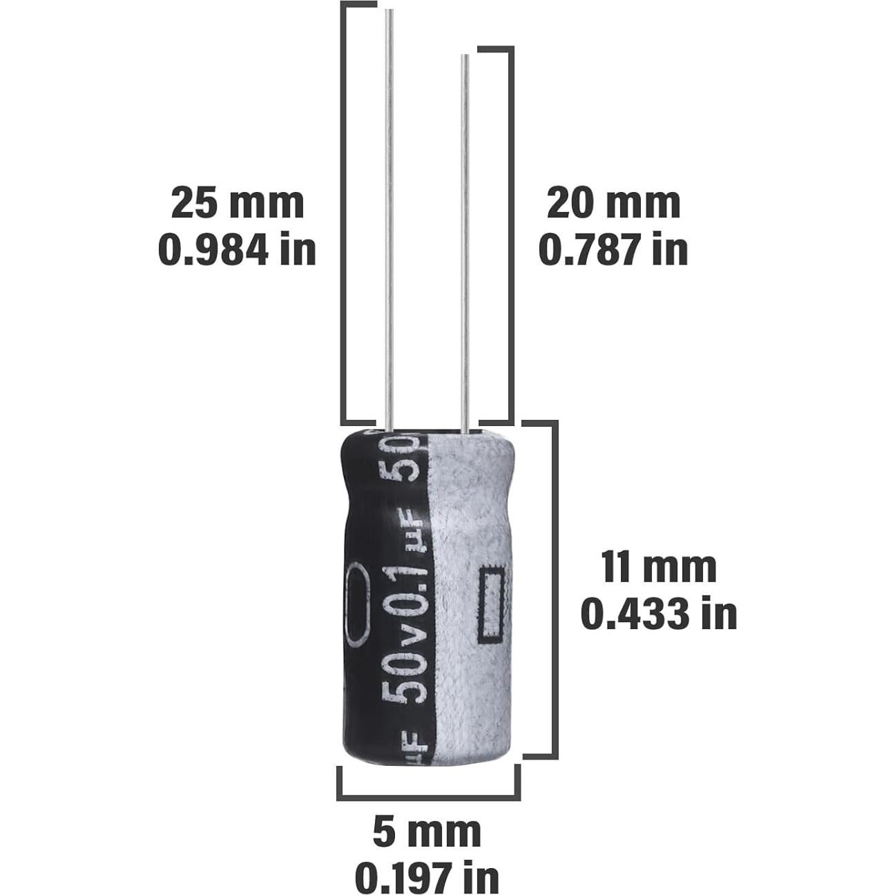 Capacitor Electrolítico ALLECIN 0.1uF 50V 5x11mm Paquete 15