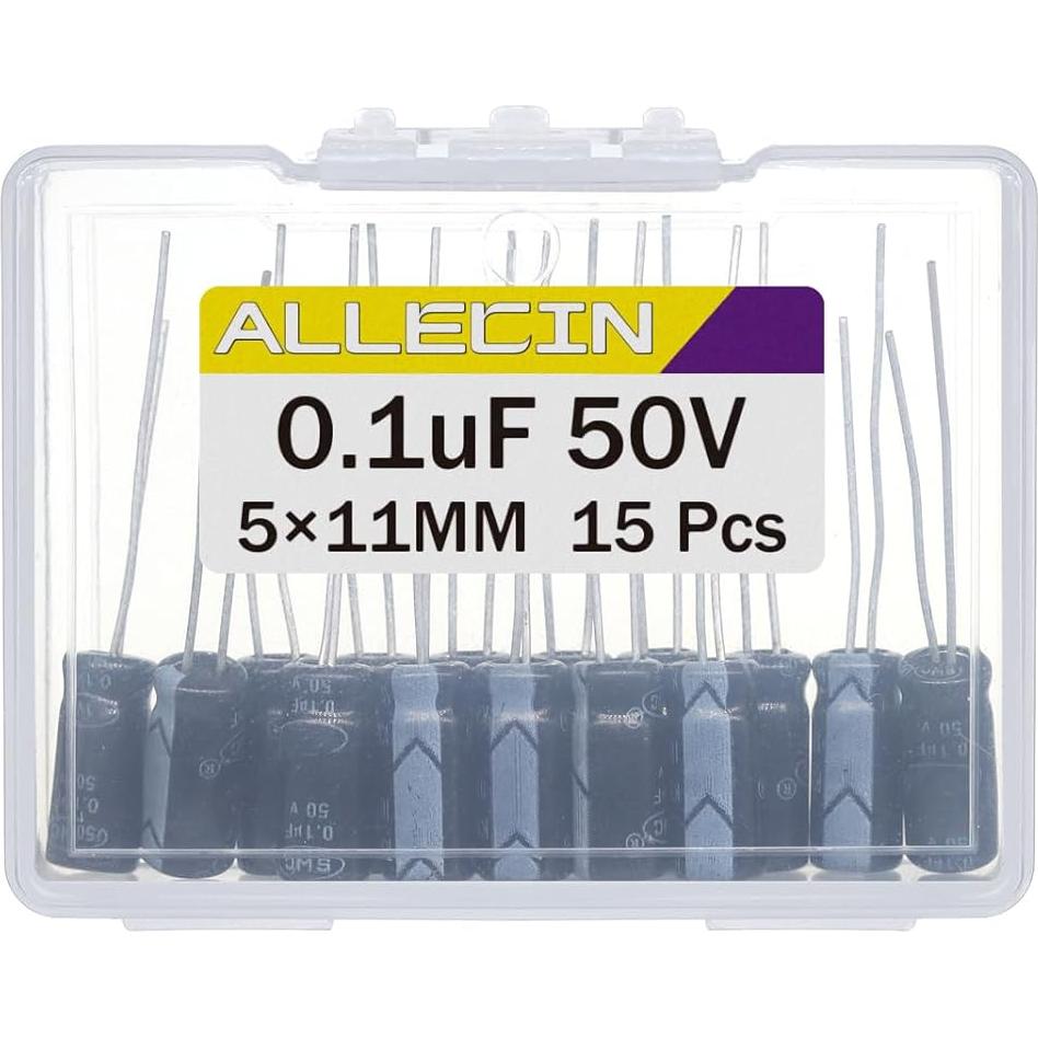 Capacitor Electrolítico ALLECIN 0.1uF 50V 5x11mm Paquete 15