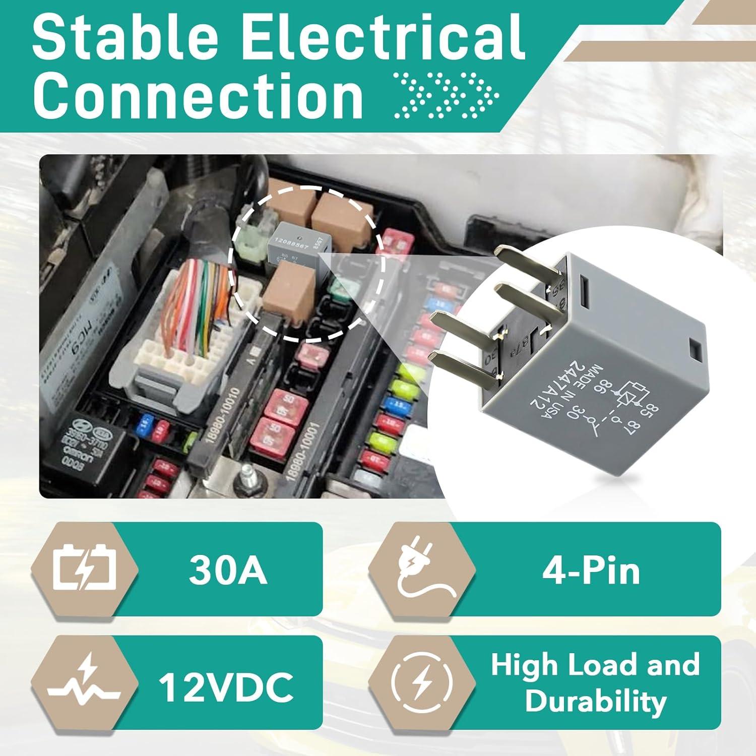Relé Automotriz Gfdoso 12088567 12V 30A 4 Pines Compatible