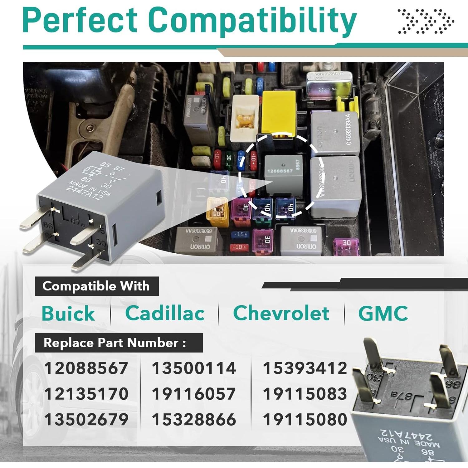 Relé Automotriz Gfdoso 12088567 12V 30A 4 Pines Compatible
