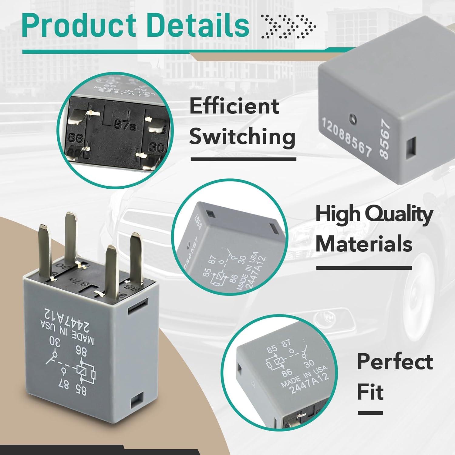 Relé Automotriz Gfdoso 12088567 12V 30A 4 Pines Compatible
