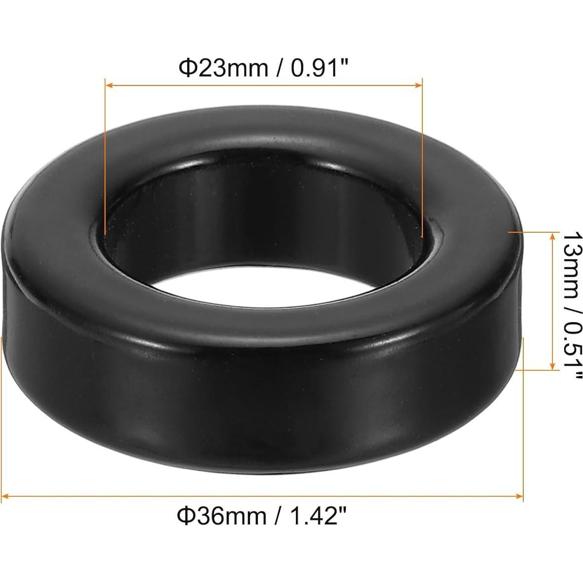 Núcleo Toroidal de Ferrita uxcell 10Pcs 23x36x13mm Negro