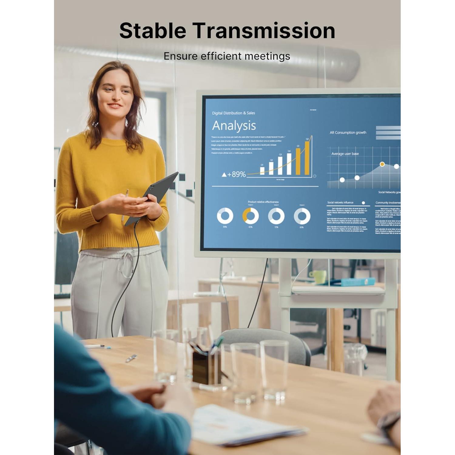 Cable USB C a HDMI 1m JSAUX 4K@60Hz Compatible Thunderbolt