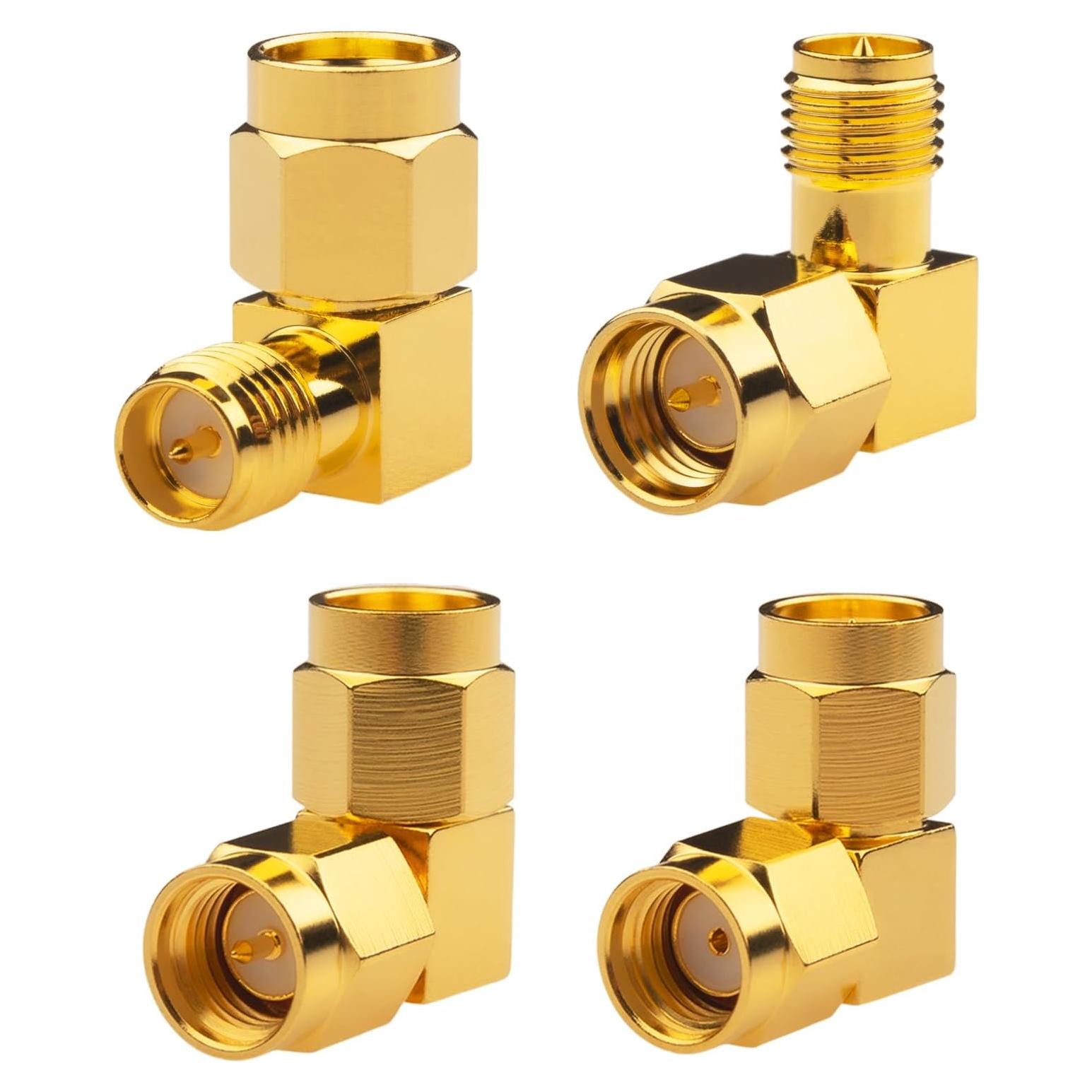 Kit de Adaptadores SMA 90 Grados Boobrie 4PCS Mejorados