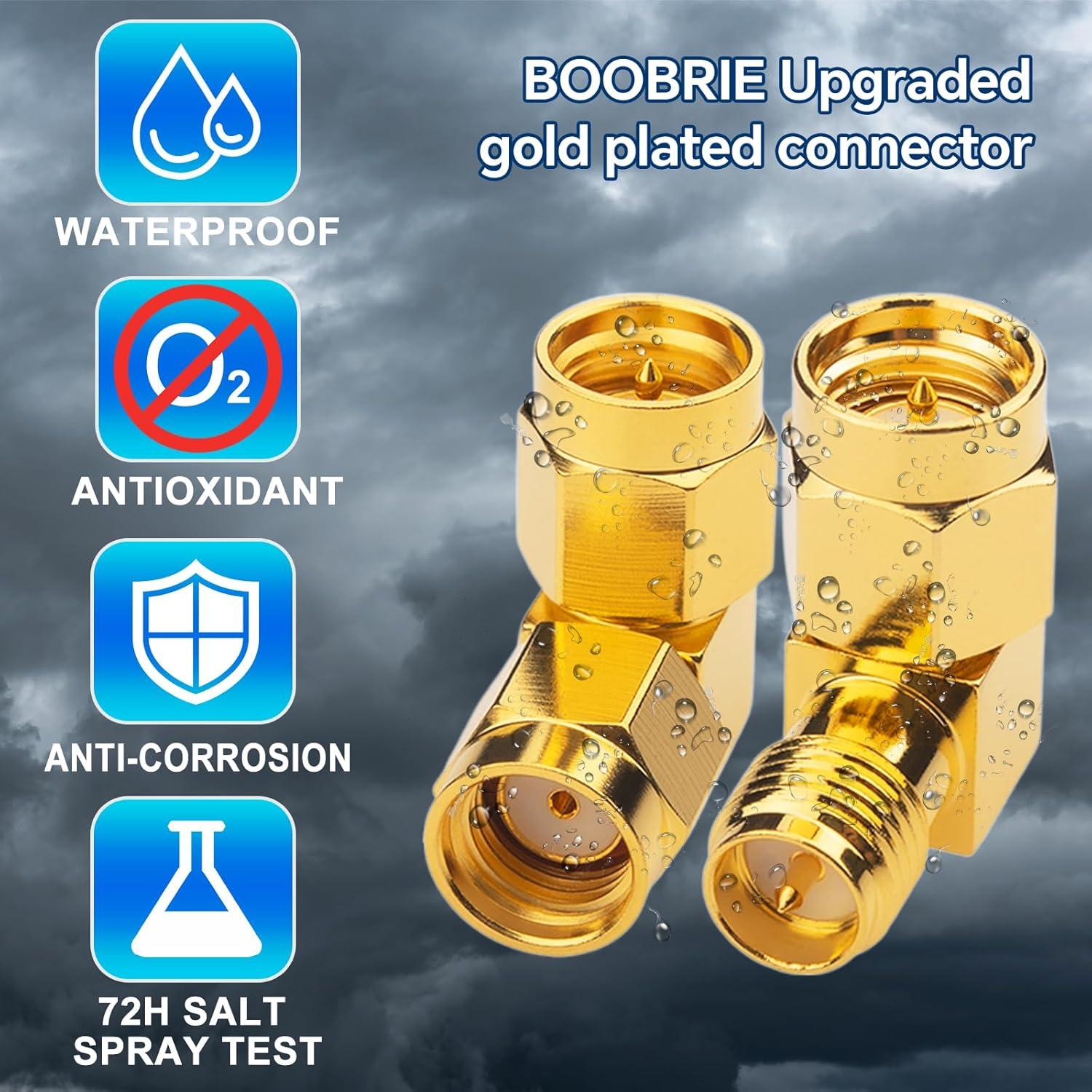 Kit de Adaptadores SMA 90 Grados Boobrie 4PCS Mejorados