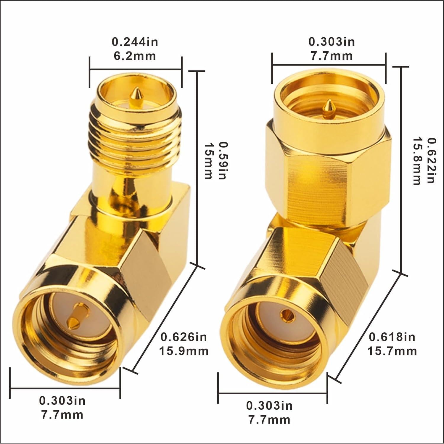 Kit de Adaptadores SMA 90 Grados Boobrie 4PCS Mejorados