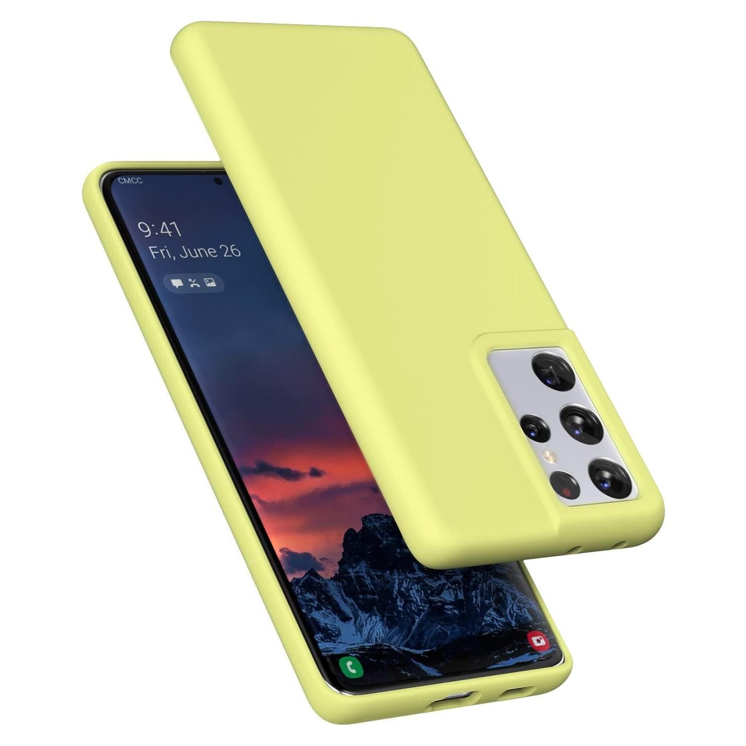 Funda de Silicona E Segoi para Galaxy S21 Ultra Amarillo