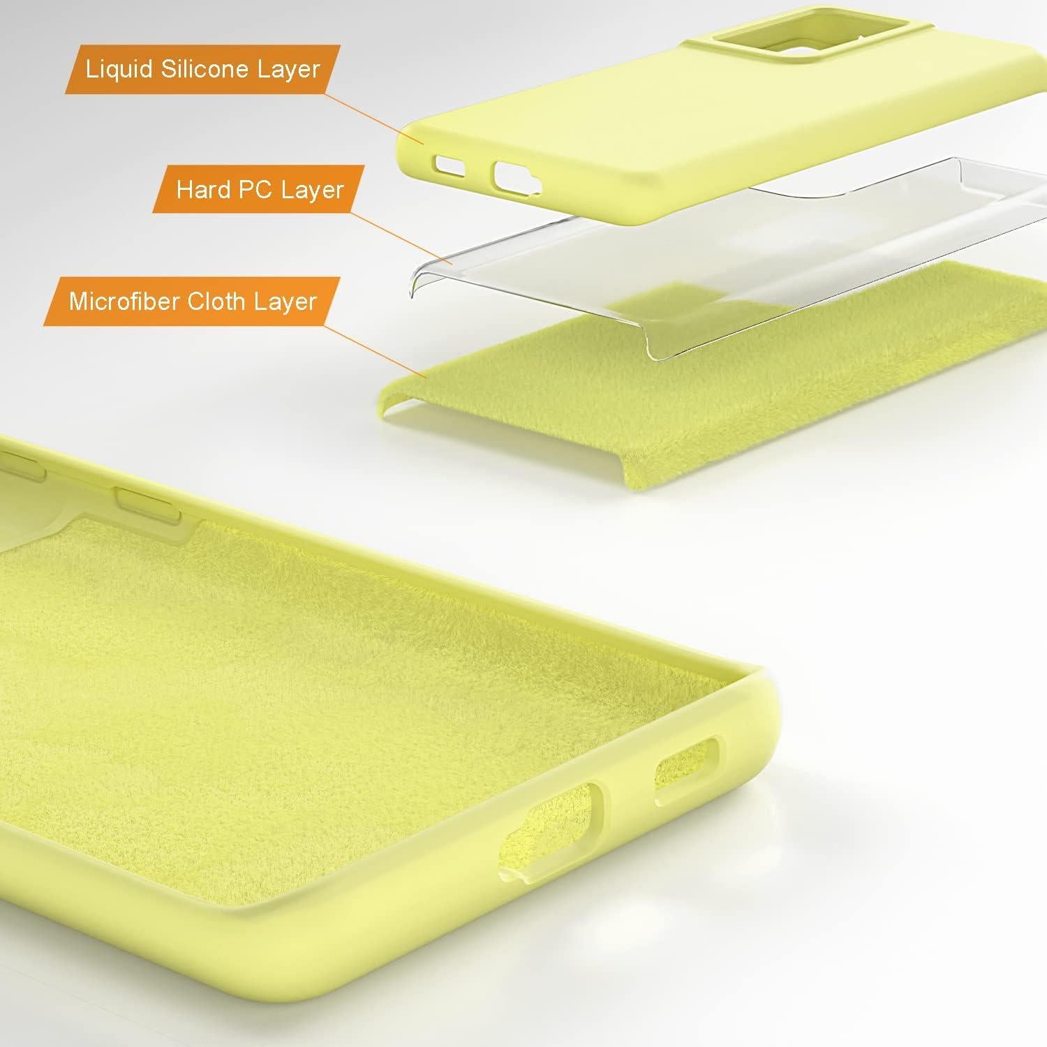 Funda de Silicona E Segoi para Galaxy S21 Ultra Amarillo