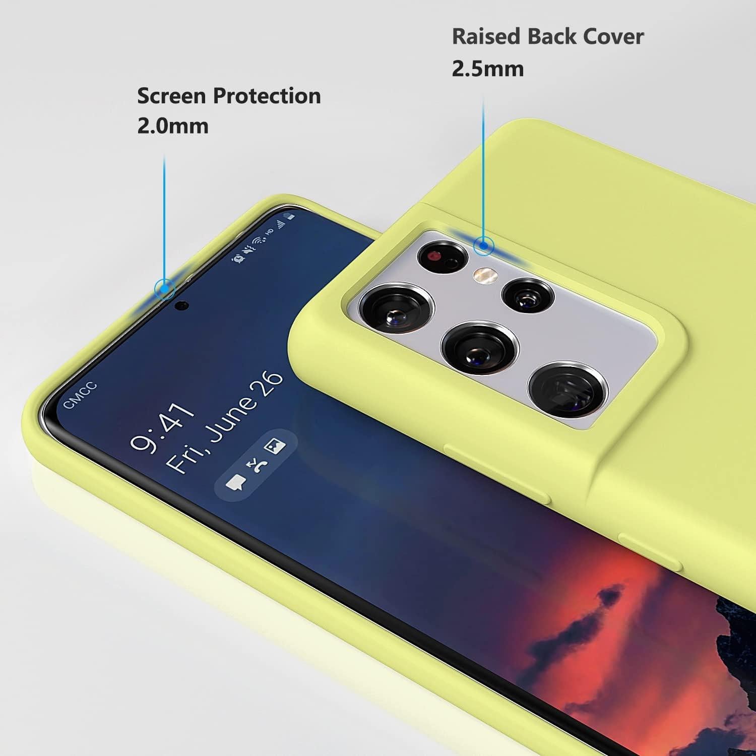 Funda de Silicona E Segoi para Galaxy S21 Ultra Amarillo